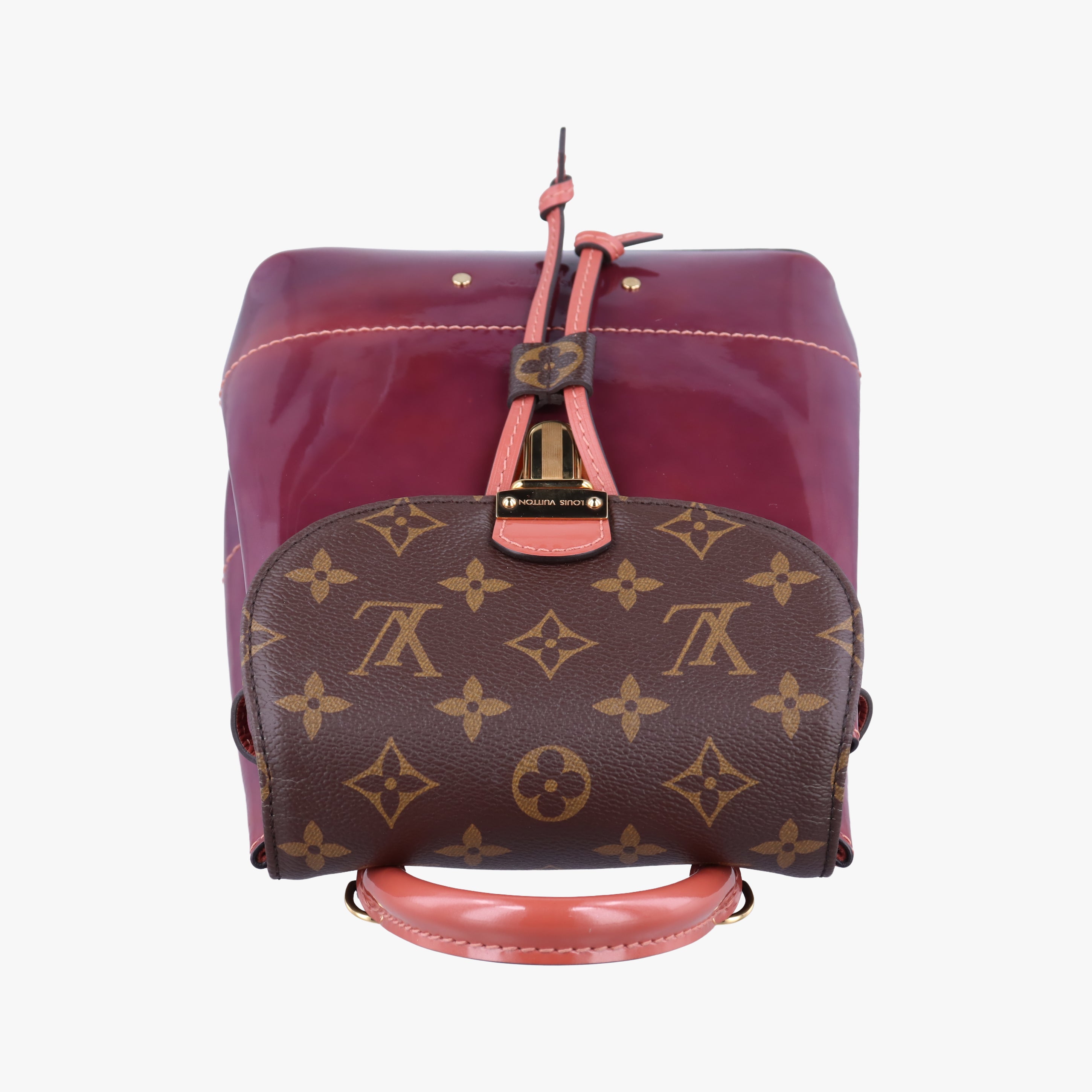 Pre-owned Louis Vuitton Hot Springs Brown×View Rose Monogram canvas×Vernis M53545 backpack/rucksack | stylenewstar