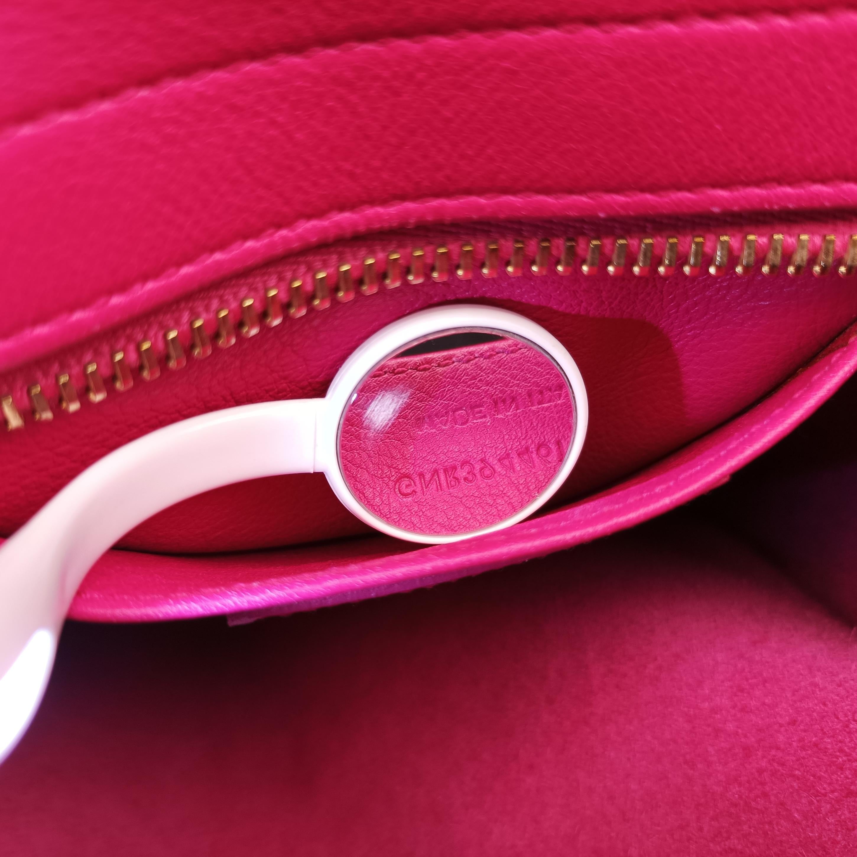 Pre-owned Yves Saint Laurent BABY CABAS Pink Leather 394461 shoulderbag | stylenewstar