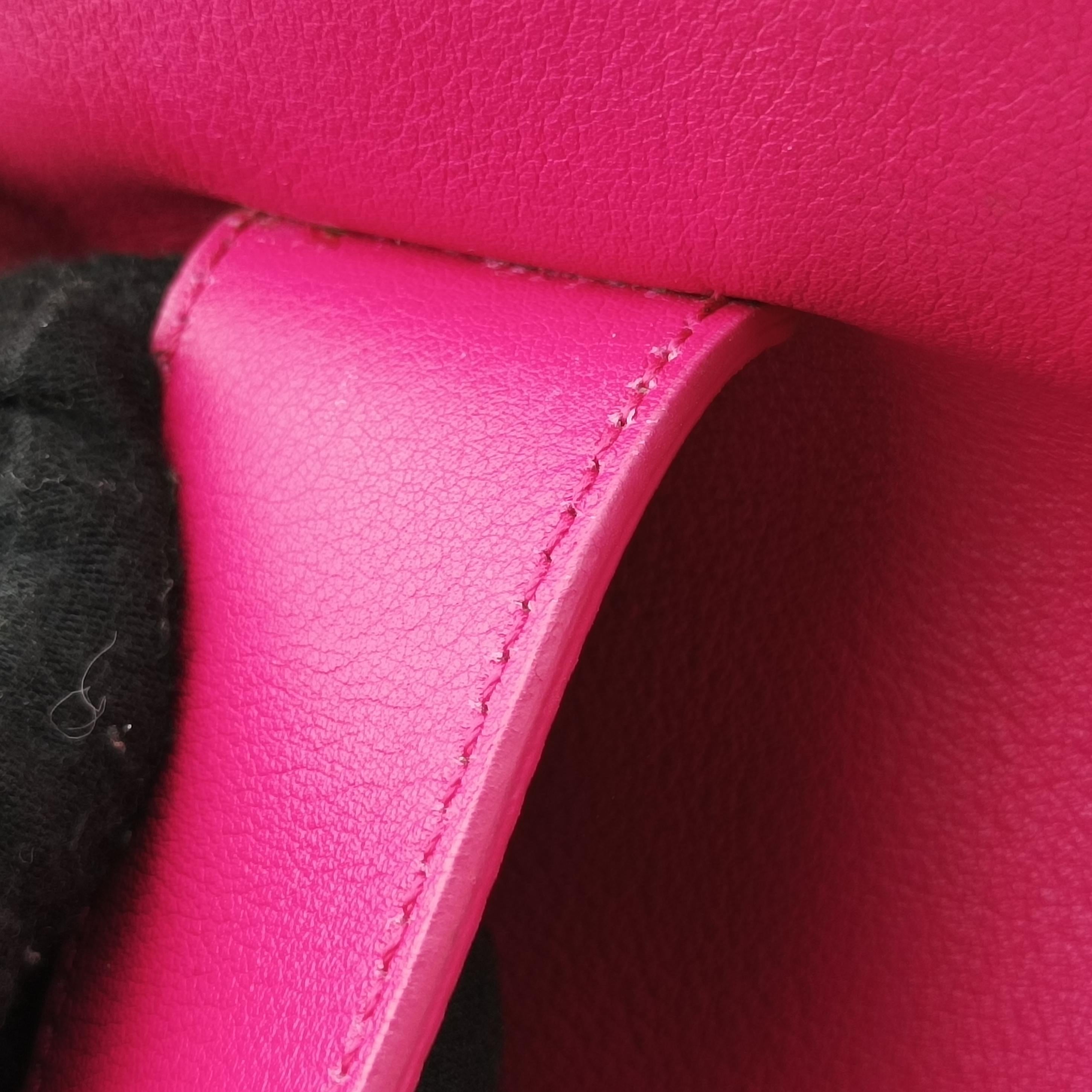 Pre-owned Yves Saint Laurent BABY CABAS Pink Leather 394461 shoulderbag | stylenewstar