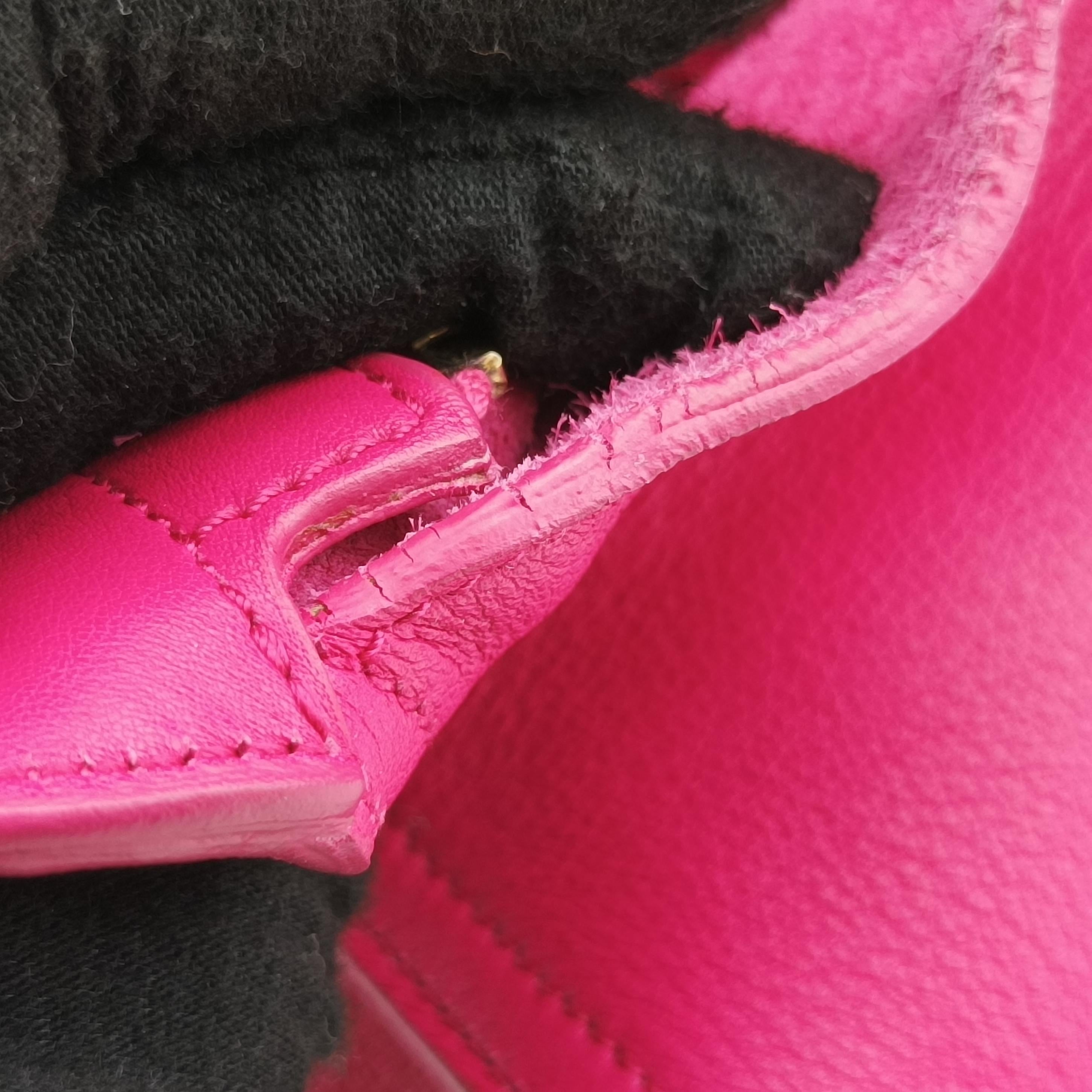 Pre-owned Yves Saint Laurent BABY CABAS Pink Leather 394461 shoulderbag | stylenewstar