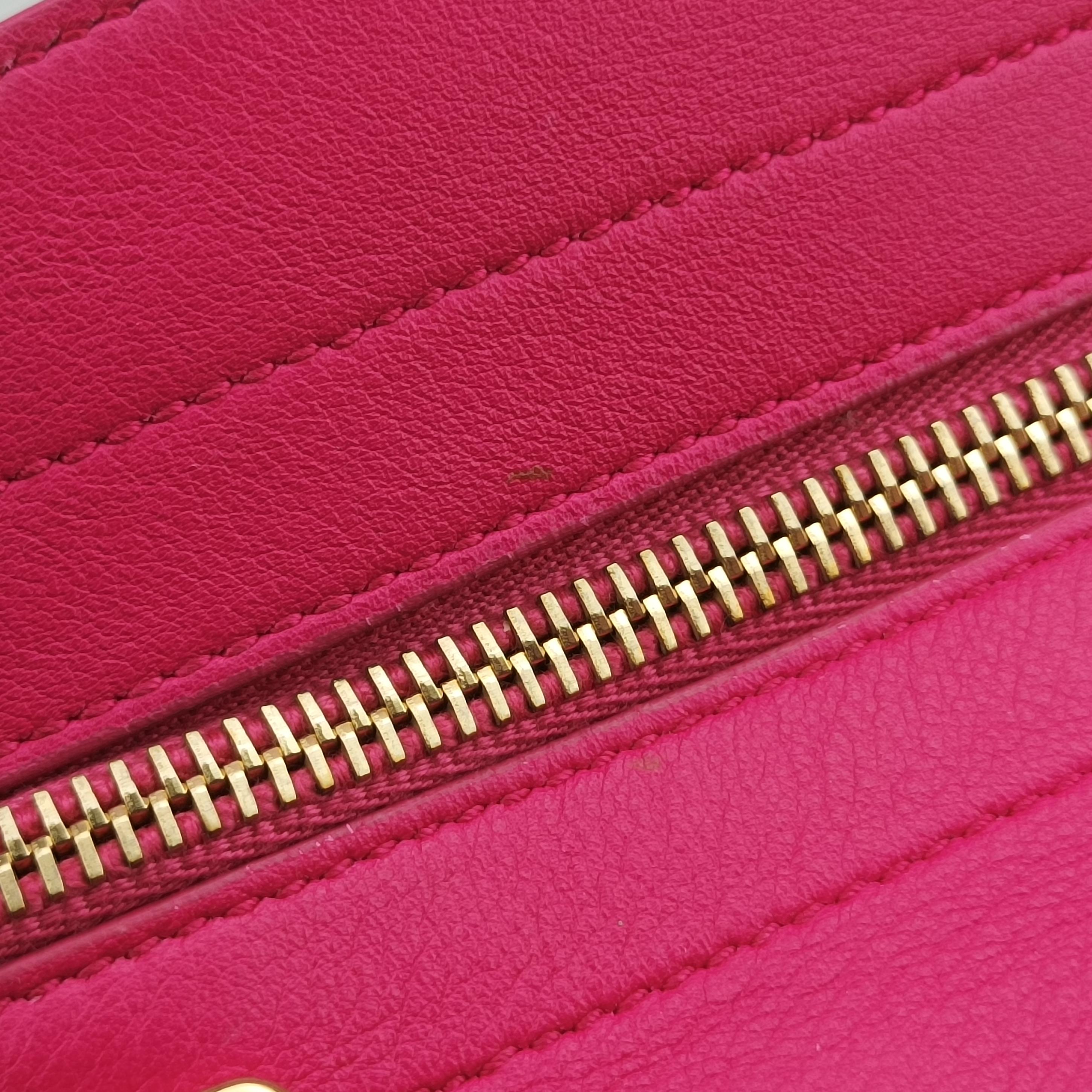 Pre-owned Yves Saint Laurent BABY CABAS Pink Leather 394461 shoulderbag | stylenewstar