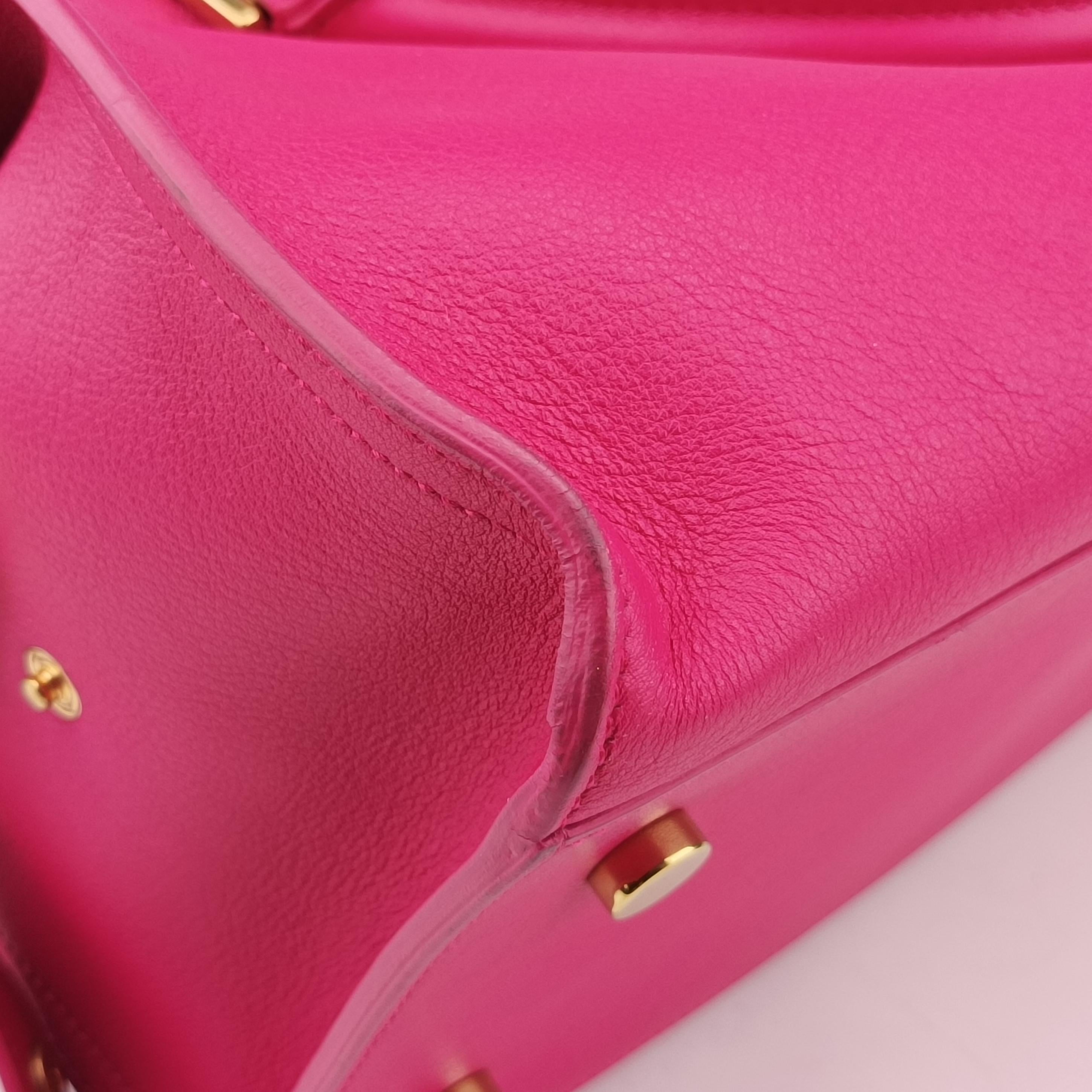 Pre-owned Yves Saint Laurent BABY CABAS Pink Leather 394461 shoulderbag | stylenewstar