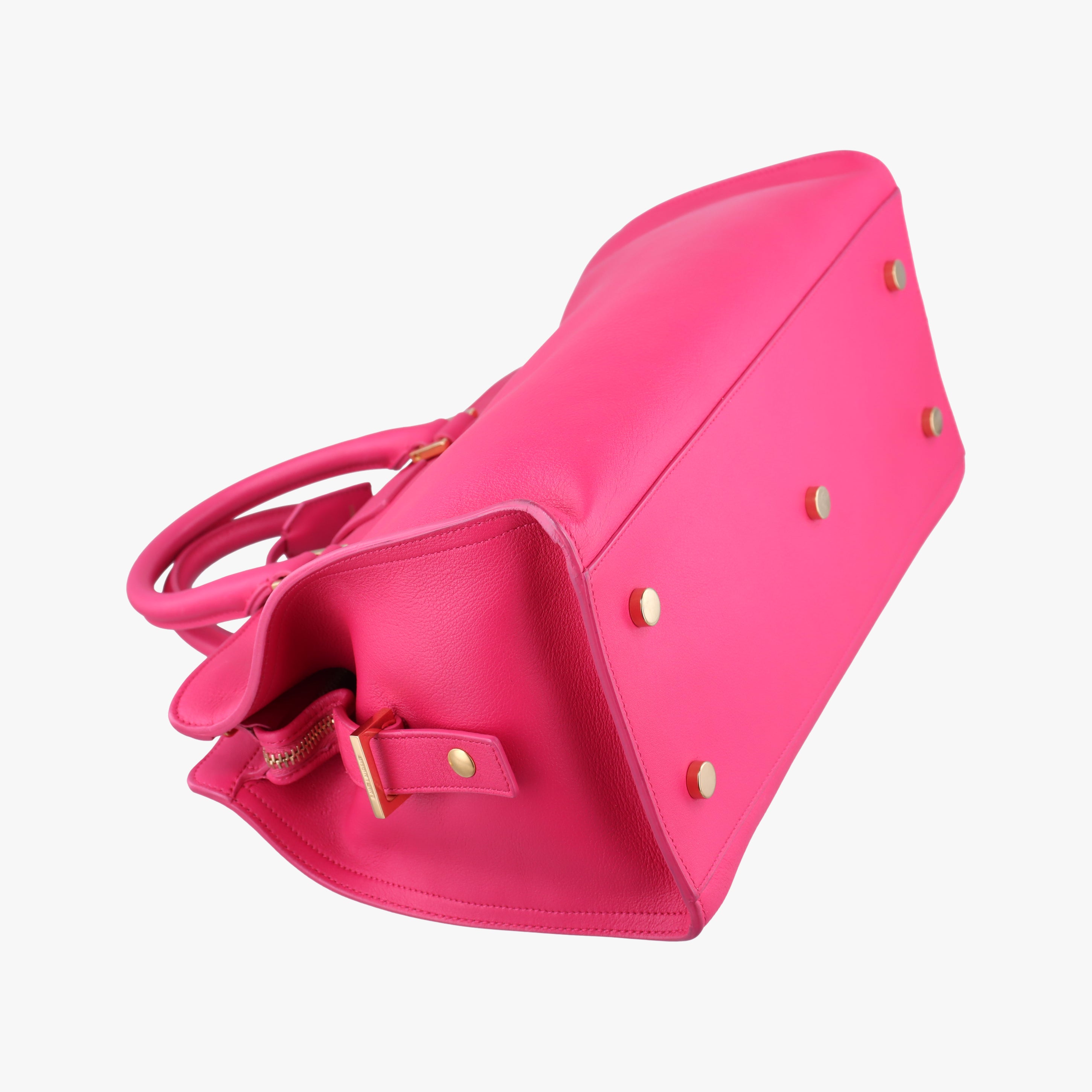 Pre-owned Yves Saint Laurent BABY CABAS Pink Leather 394461 shoulderbag | stylenewstar