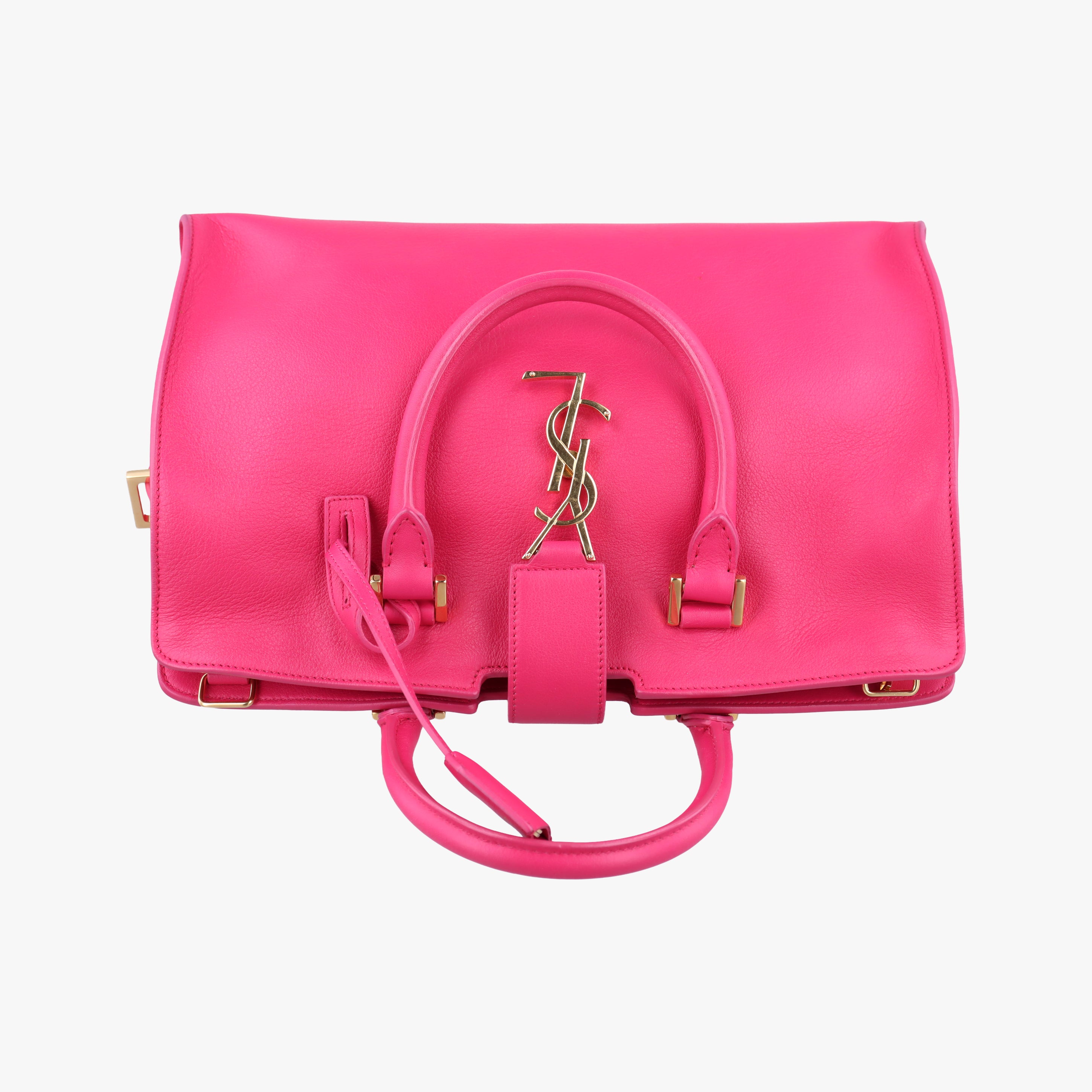 Pre-owned Yves Saint Laurent BABY CABAS Pink Leather 394461 shoulderbag | stylenewstar