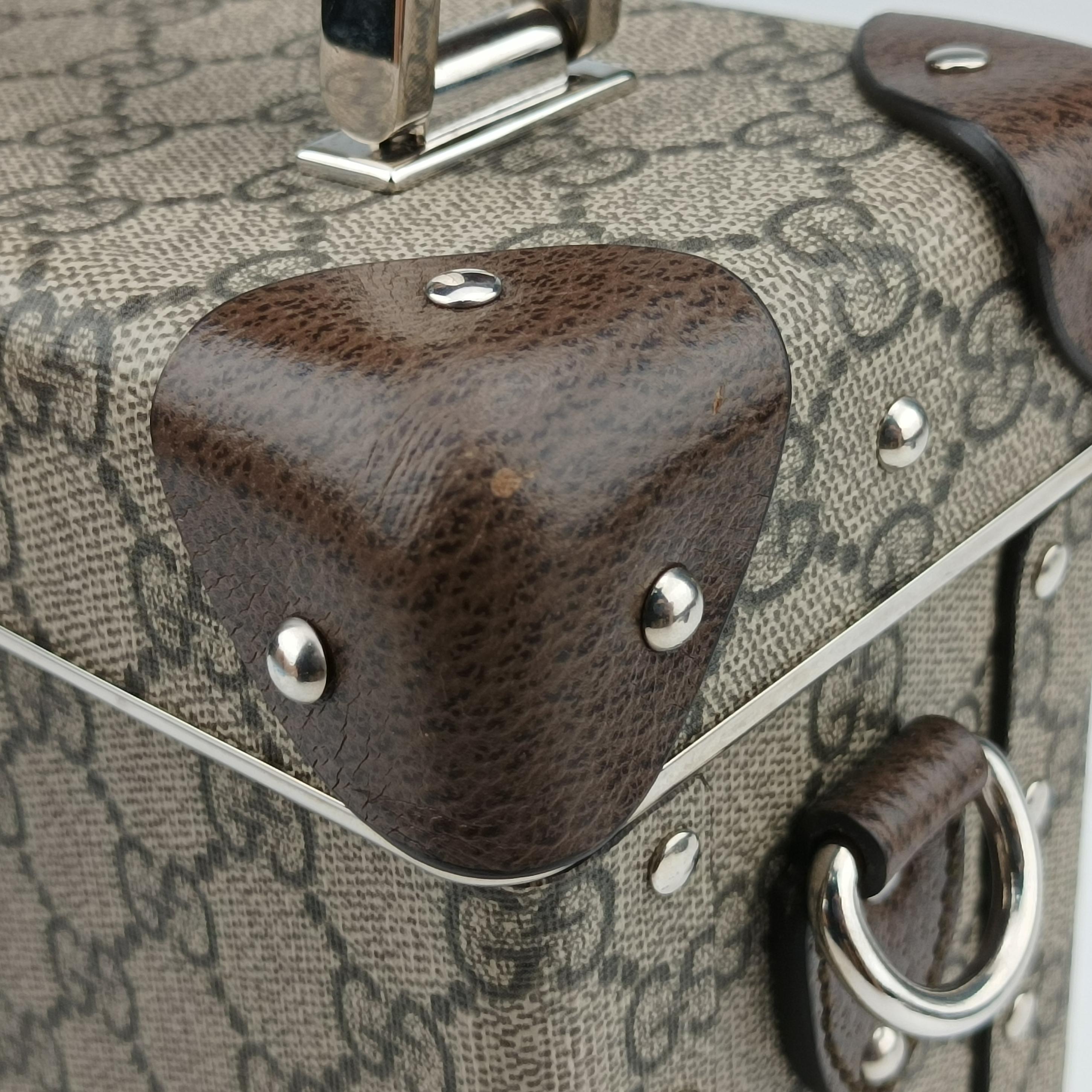 Pre-owned Gucci Padlock Brown PVC coated canvas 588351 shoulderbag | stylenewstar