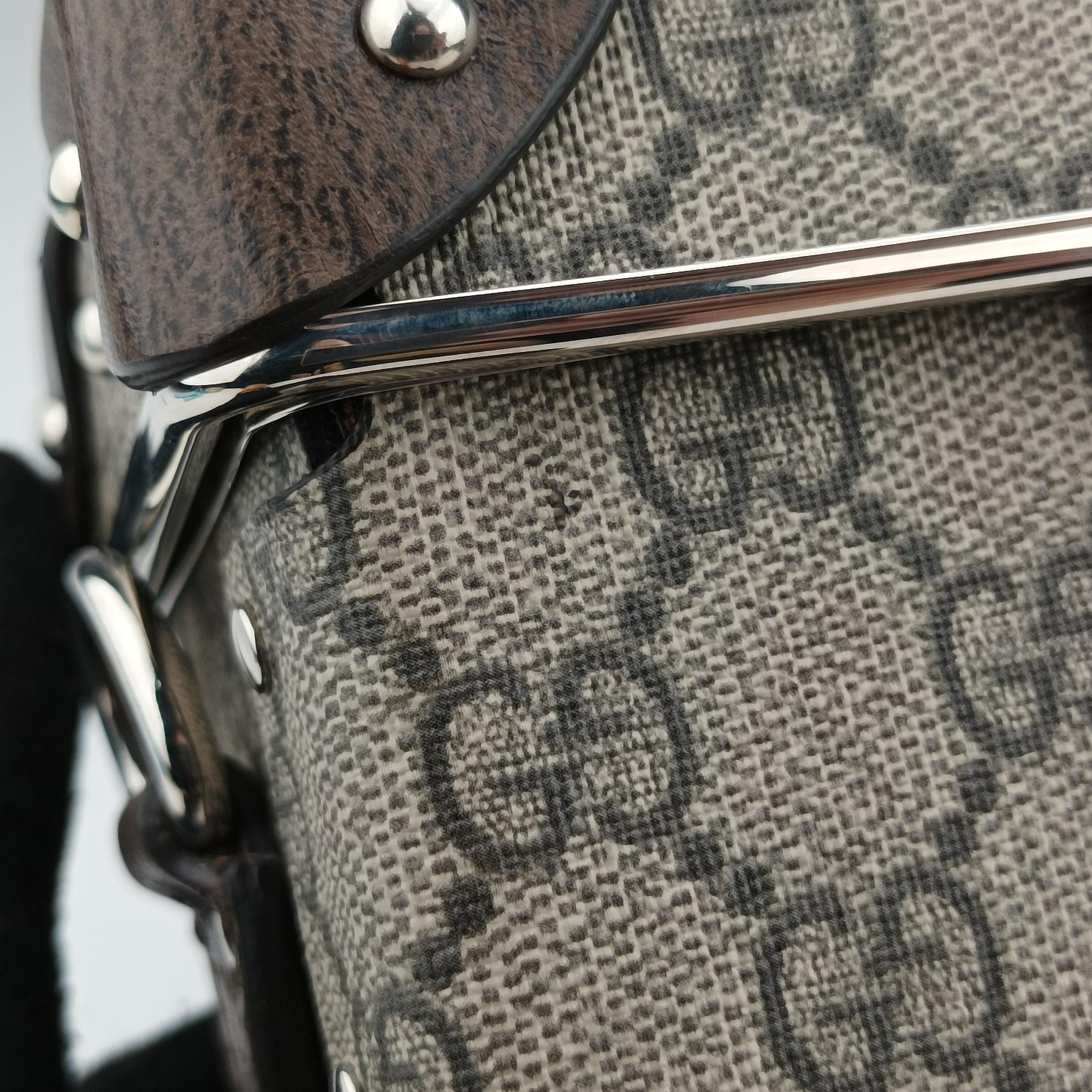 Pre-owned Gucci Padlock Brown PVC coated canvas 588351 shoulderbag | stylenewstar