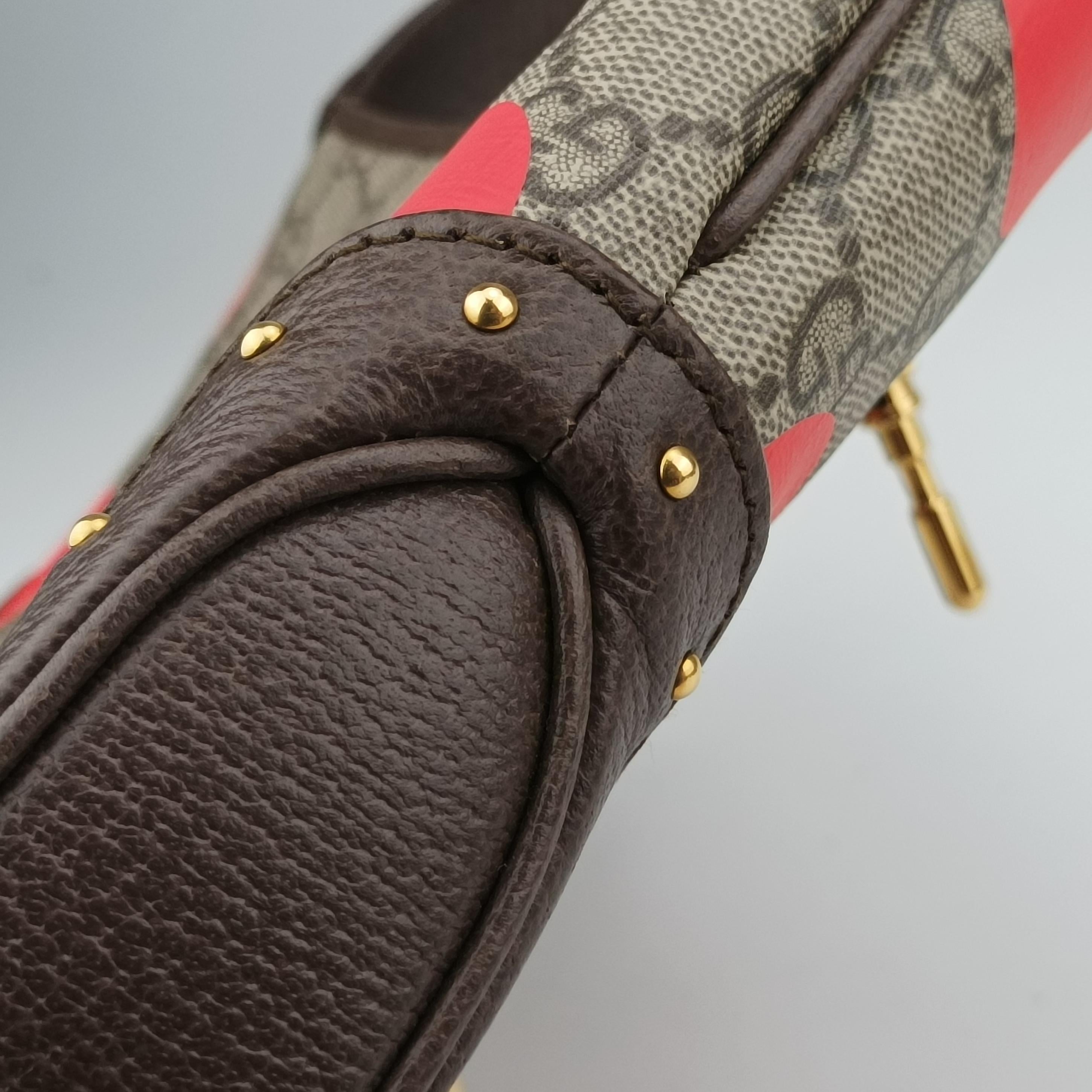 Pre-owned Gucci JACKIE beige×Multicolour canvas×leather 678843 shoulderbag | stylenewstar