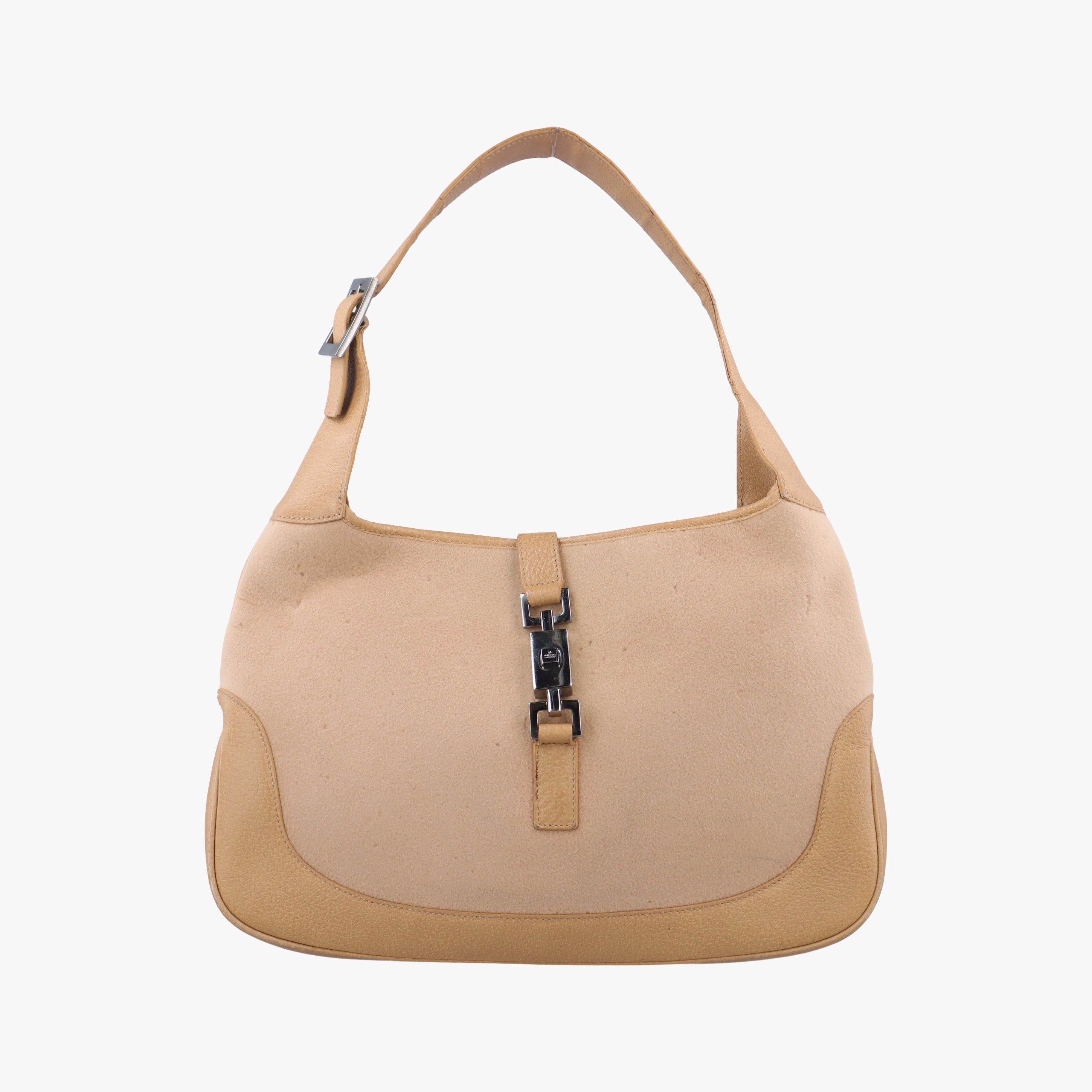 Pre-owned Gucci Jackie Brown Suede×Leather 001 33 handbag | stylenewstar