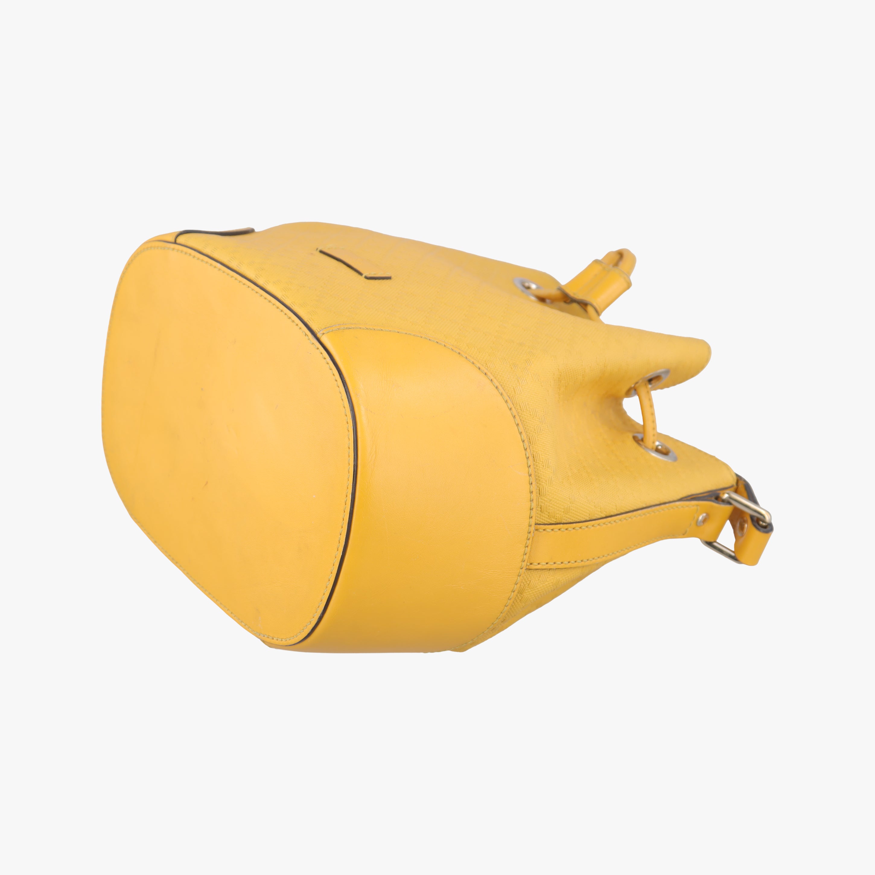 Pre-owned Gucci Bright Diamante Bucket Yellow Leather 354229 shoulderbag | stylenewstar