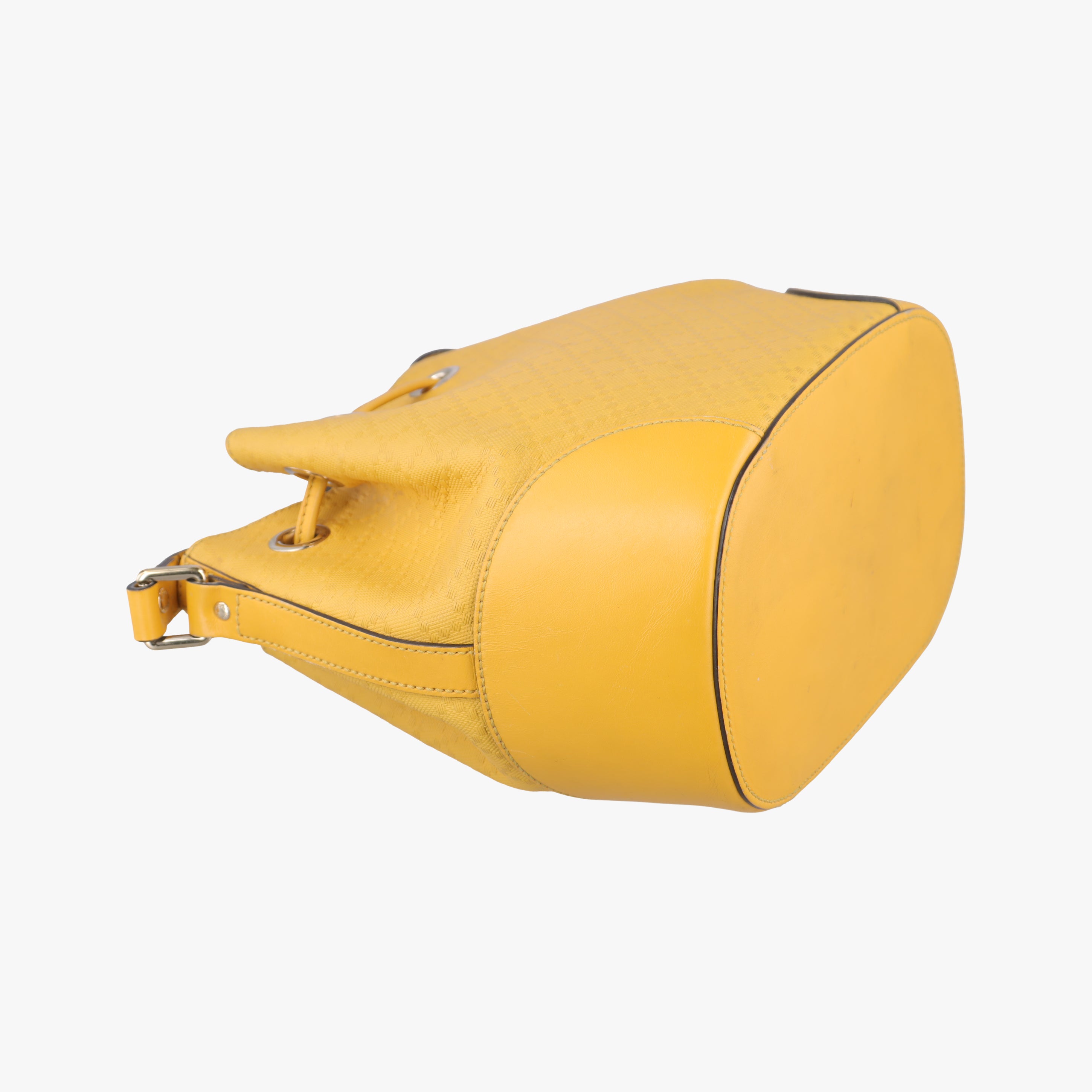 Pre-owned Gucci Bright Diamante Bucket Yellow Leather 354229 shoulderbag | stylenewstar