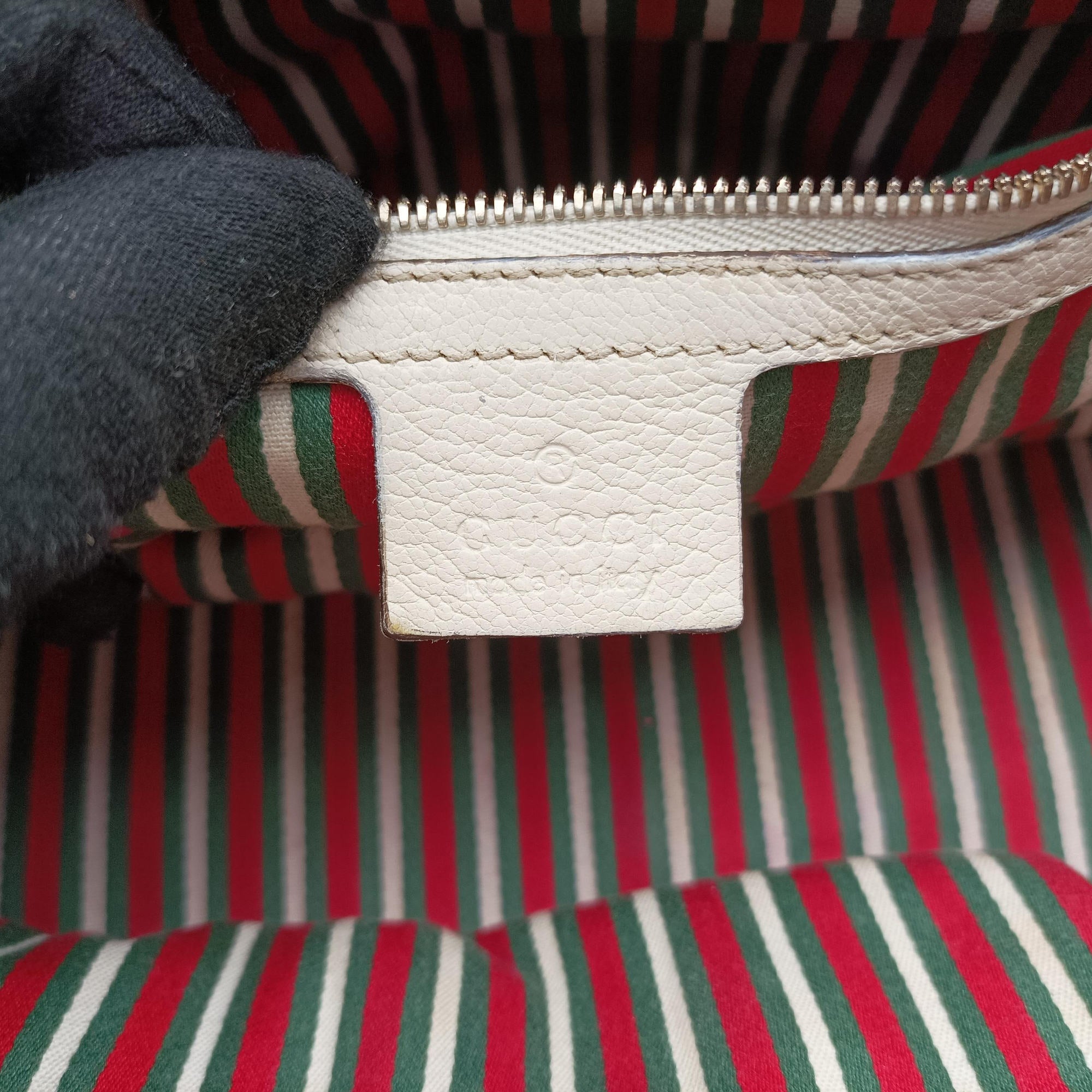 Pre-owned Gucci Horsebit Bamboo Wave Boston White Leather 159398 handbag | stylenewstar