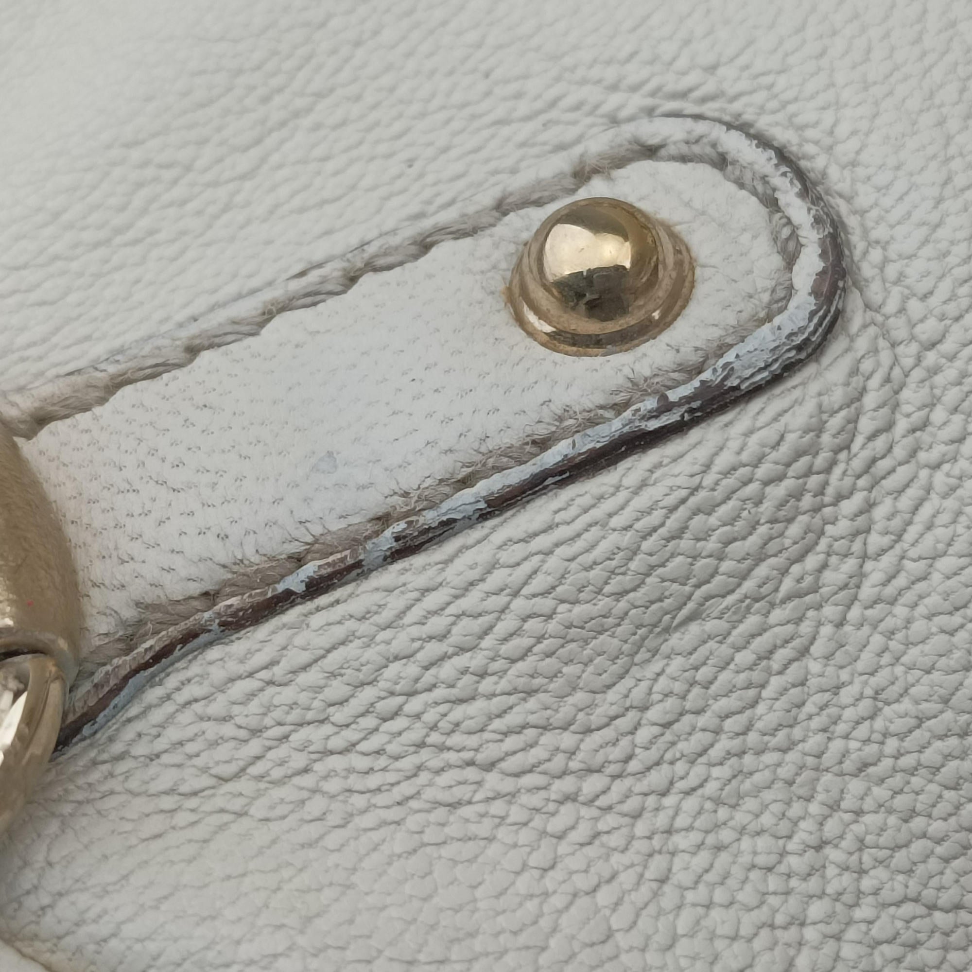 Pre-owned Gucci Horsebit Bamboo Wave Boston White Leather 159398 handbag | stylenewstar