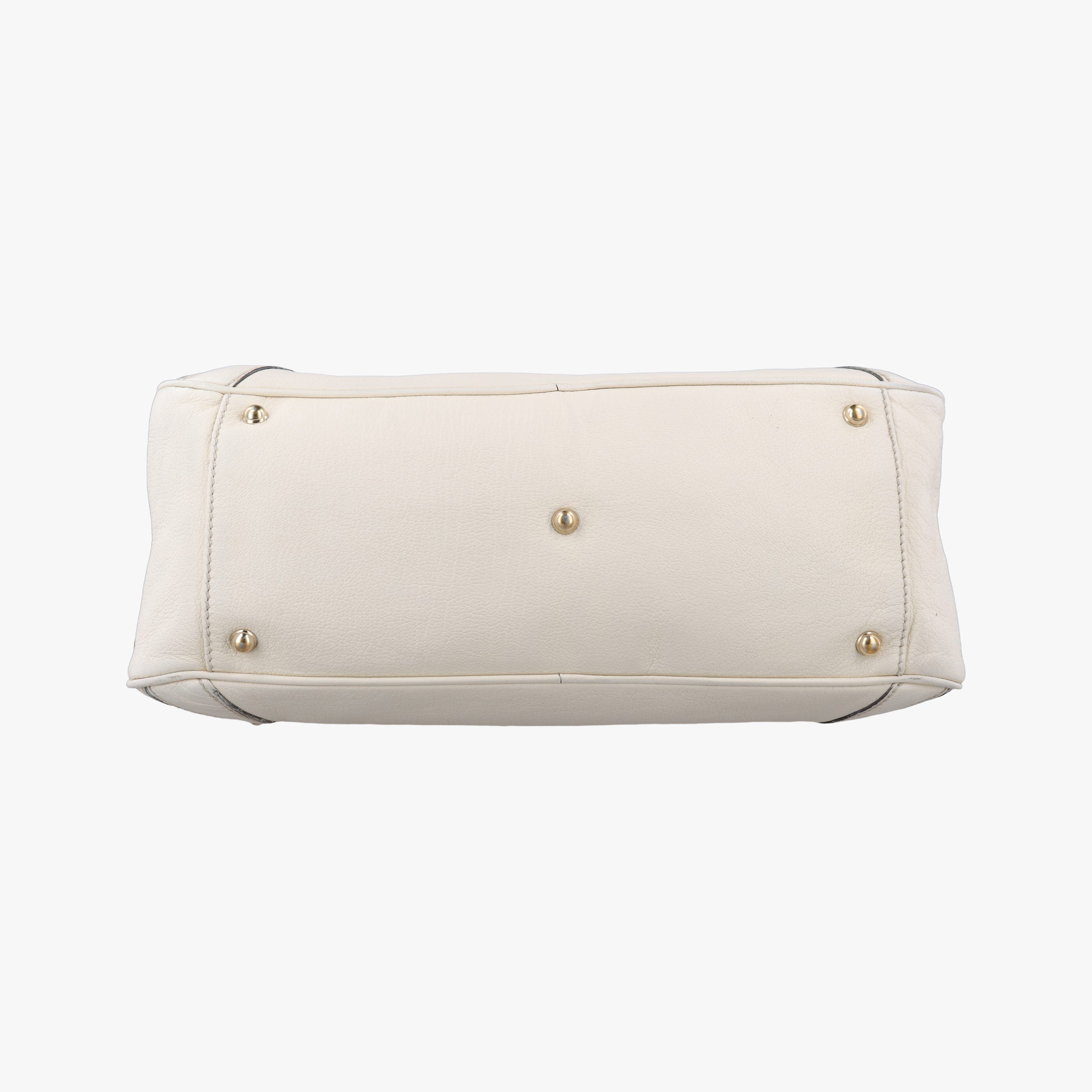 Pre-owned Gucci Horsebit Bamboo Wave Boston White Leather 159398 handbag | stylenewstar