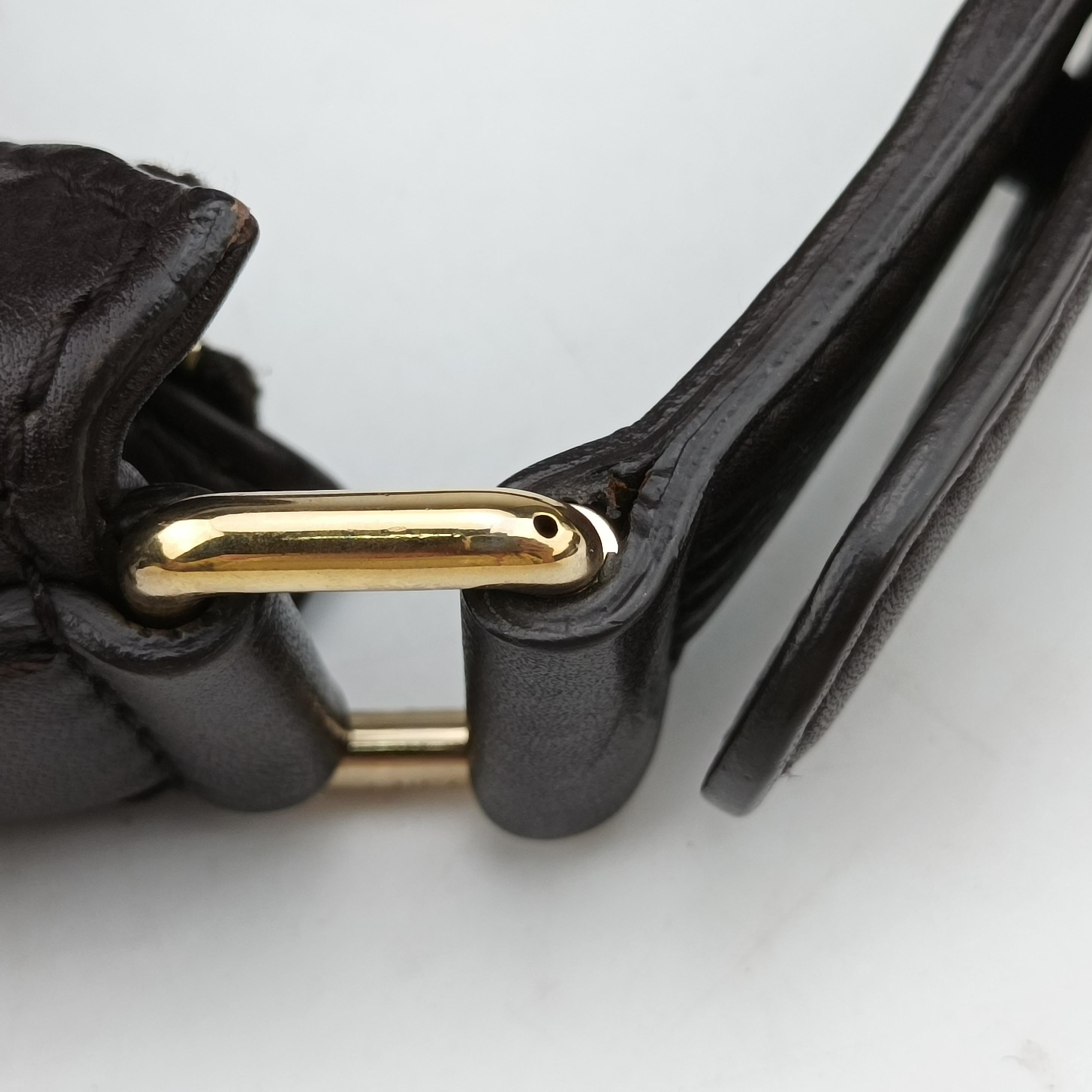Pre-owned Gucci Heritage Horsebit Hobo Brown leather 247604 shoulderbag | stylenewstar