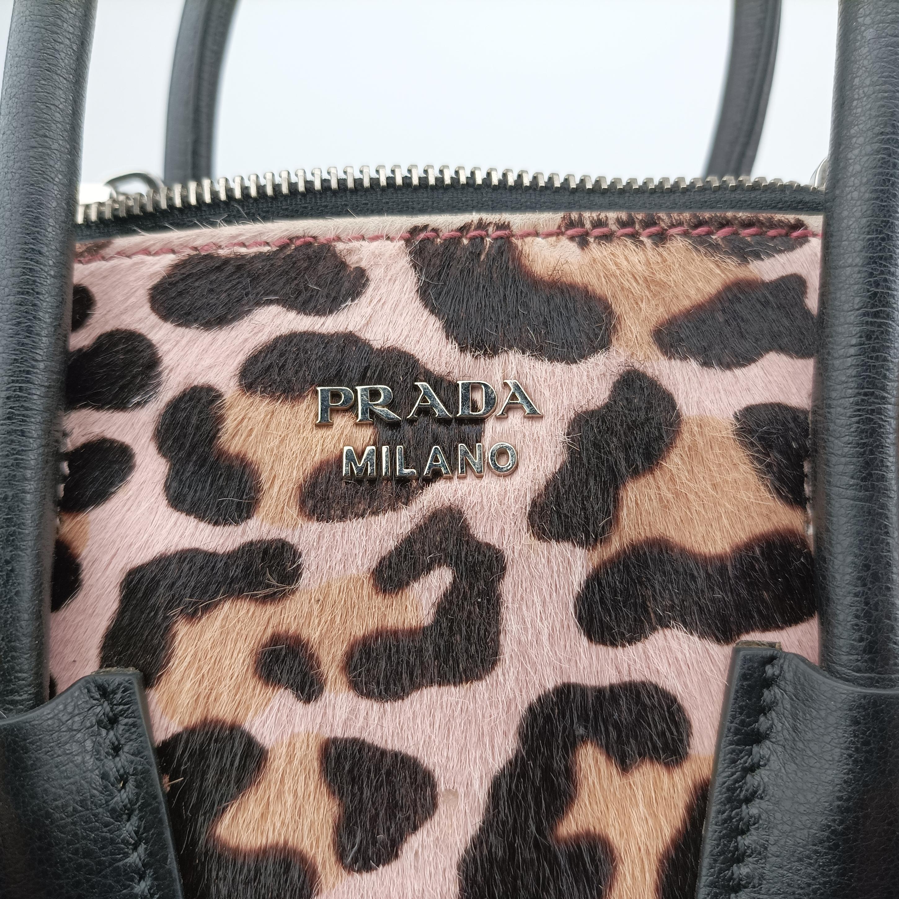 Pre-owned Prada Leopard Pattern Cavallino Multicolour Suede × Leather × Calf 1BA025 shoulderbag | stylenewstar