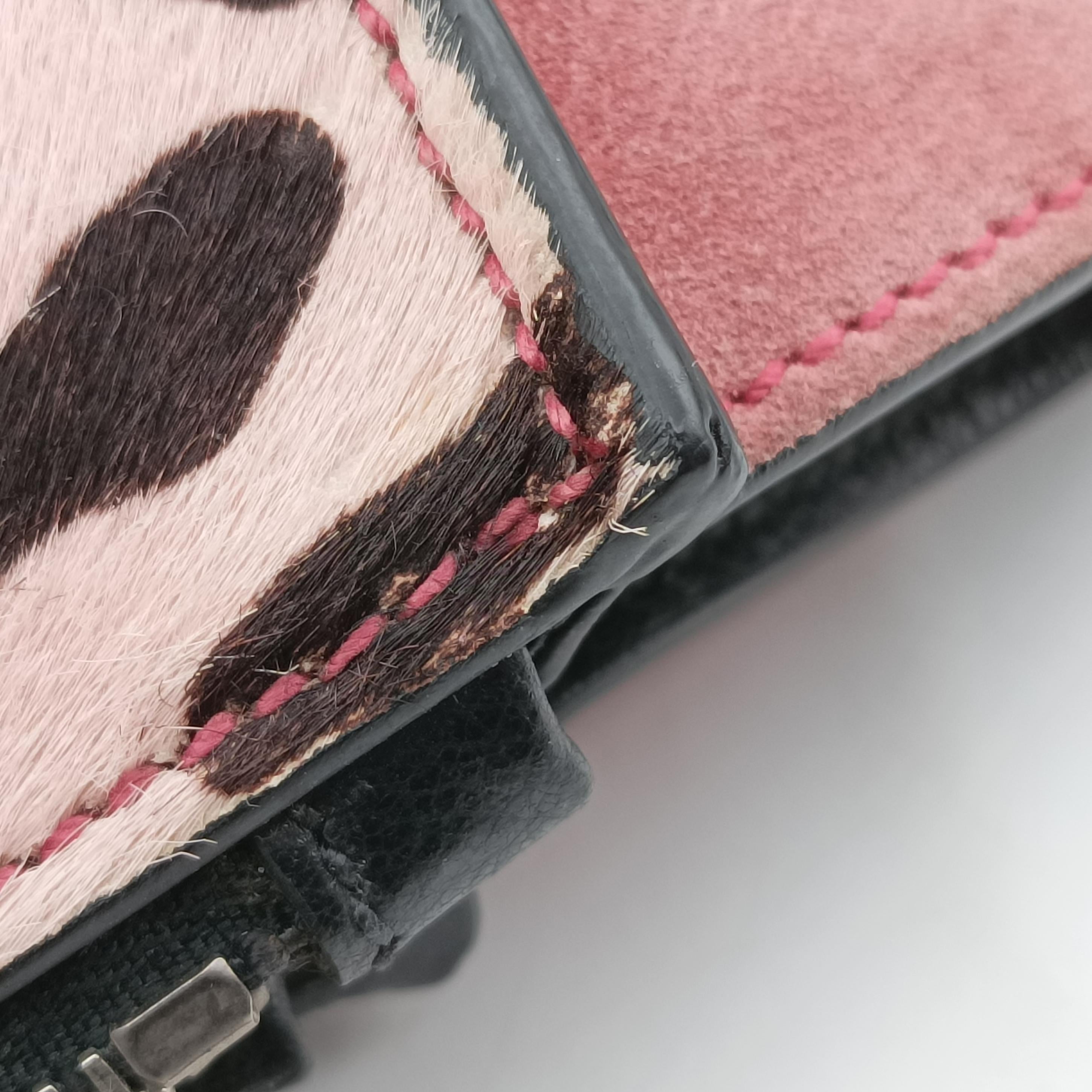 Pre-owned Prada Leopard Pattern Cavallino Multicolour Suede × Leather × Calf 1BA025 shoulderbag | stylenewstar