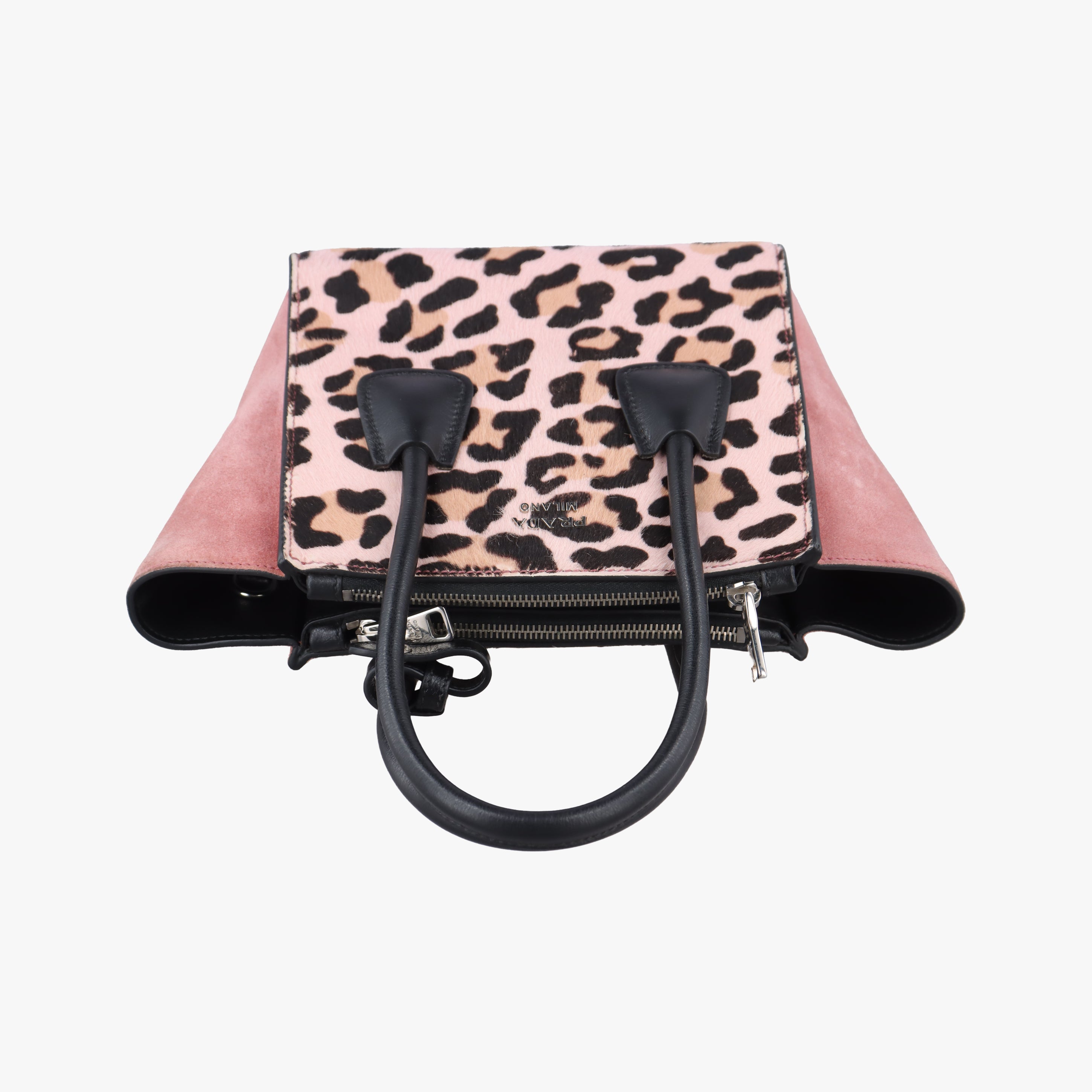 Pre-owned Prada Leopard Pattern Cavallino Multicolour Suede × Leather × Calf 1BA025 shoulderbag | stylenewstar