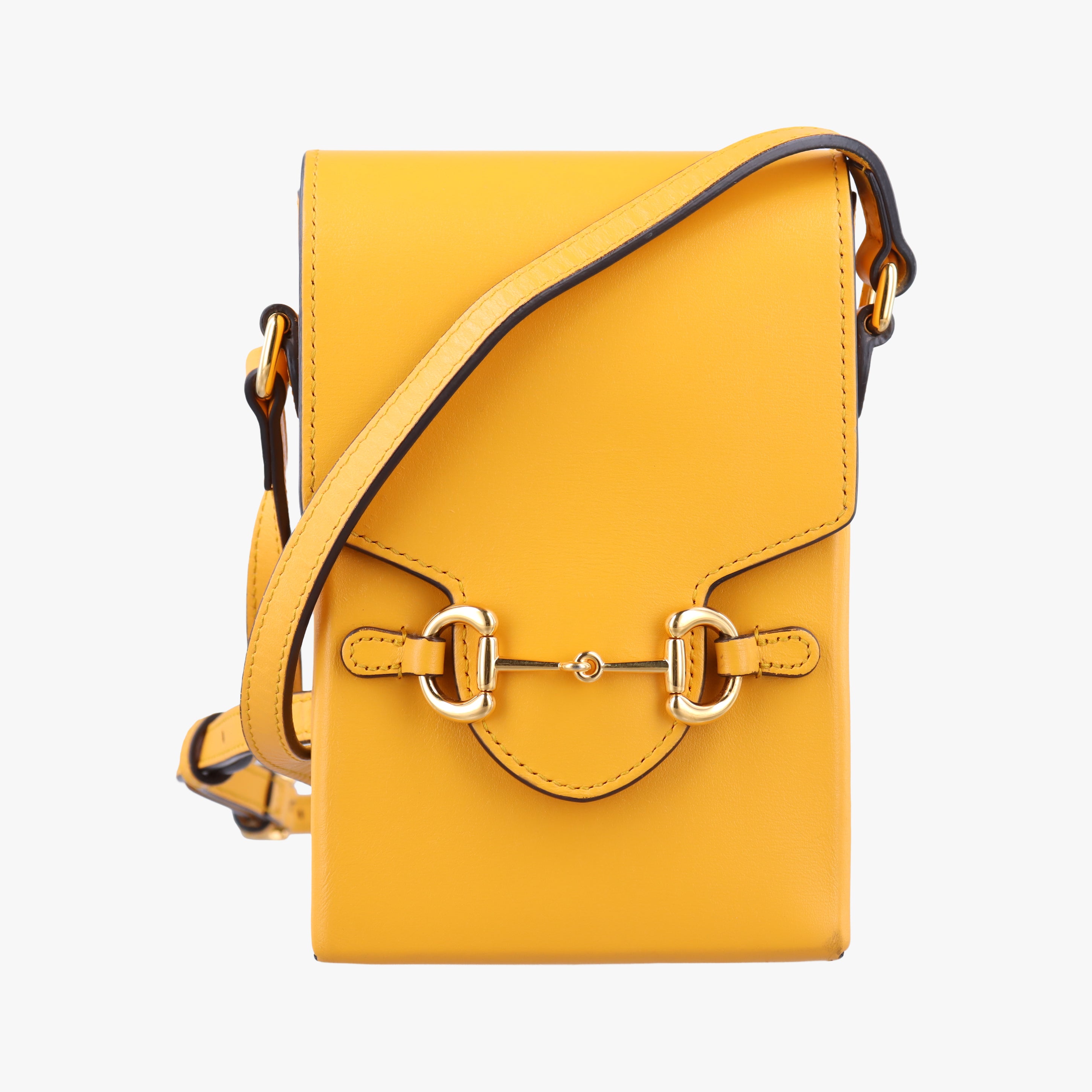 Secondhand Gucci HORSEBIT 1955 Yellow Leather 625615 shoulderbag | stylenewstar