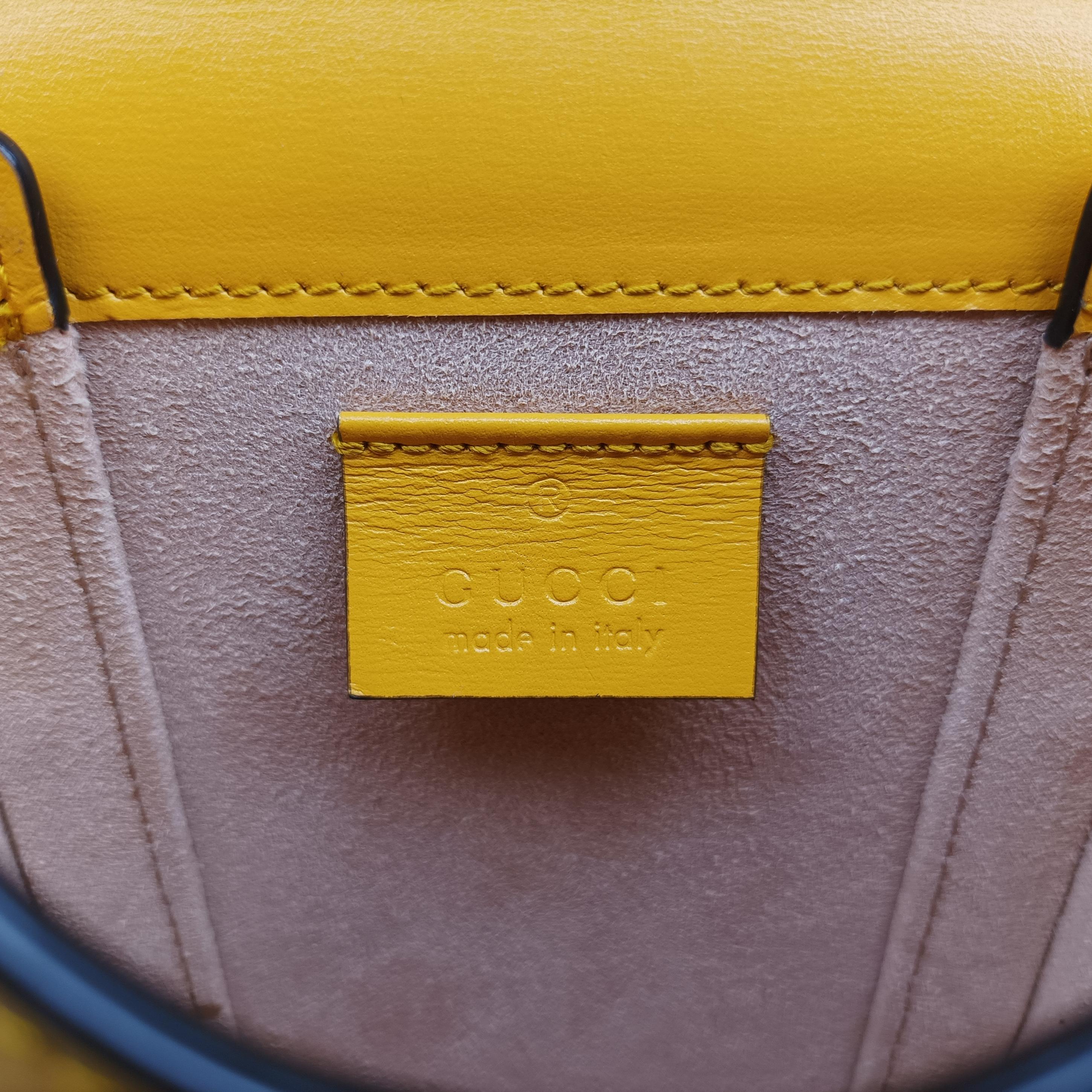 Secondhand Gucci HORSEBIT 1955 Yellow Leather 625615 shoulderbag | stylenewstar