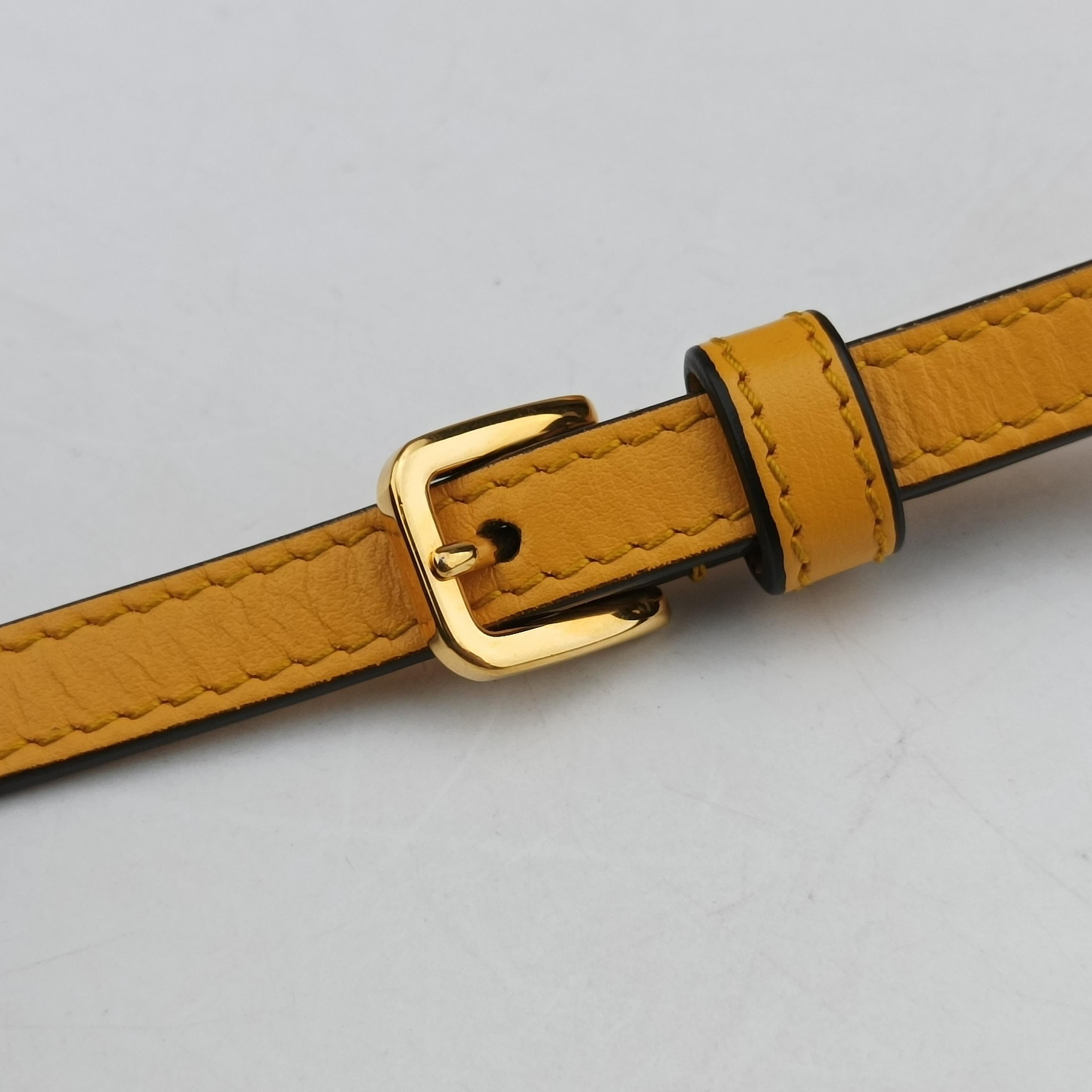 Secondhand Gucci HORSEBIT 1955 Yellow Leather 625615 shoulderbag | stylenewstar