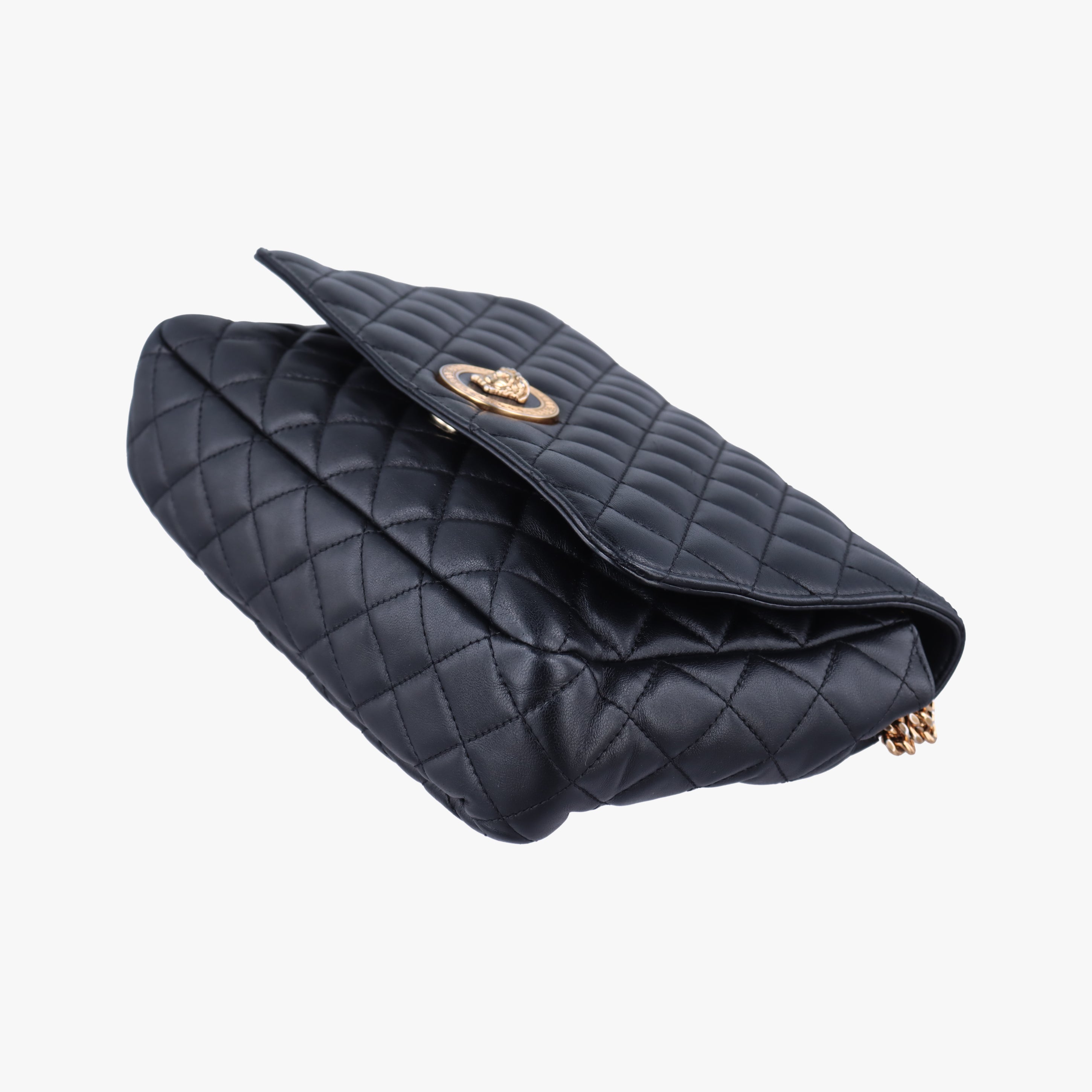 Pre-owned VERSACE Medusa Black Leather  shoulderbag | stylenewstar