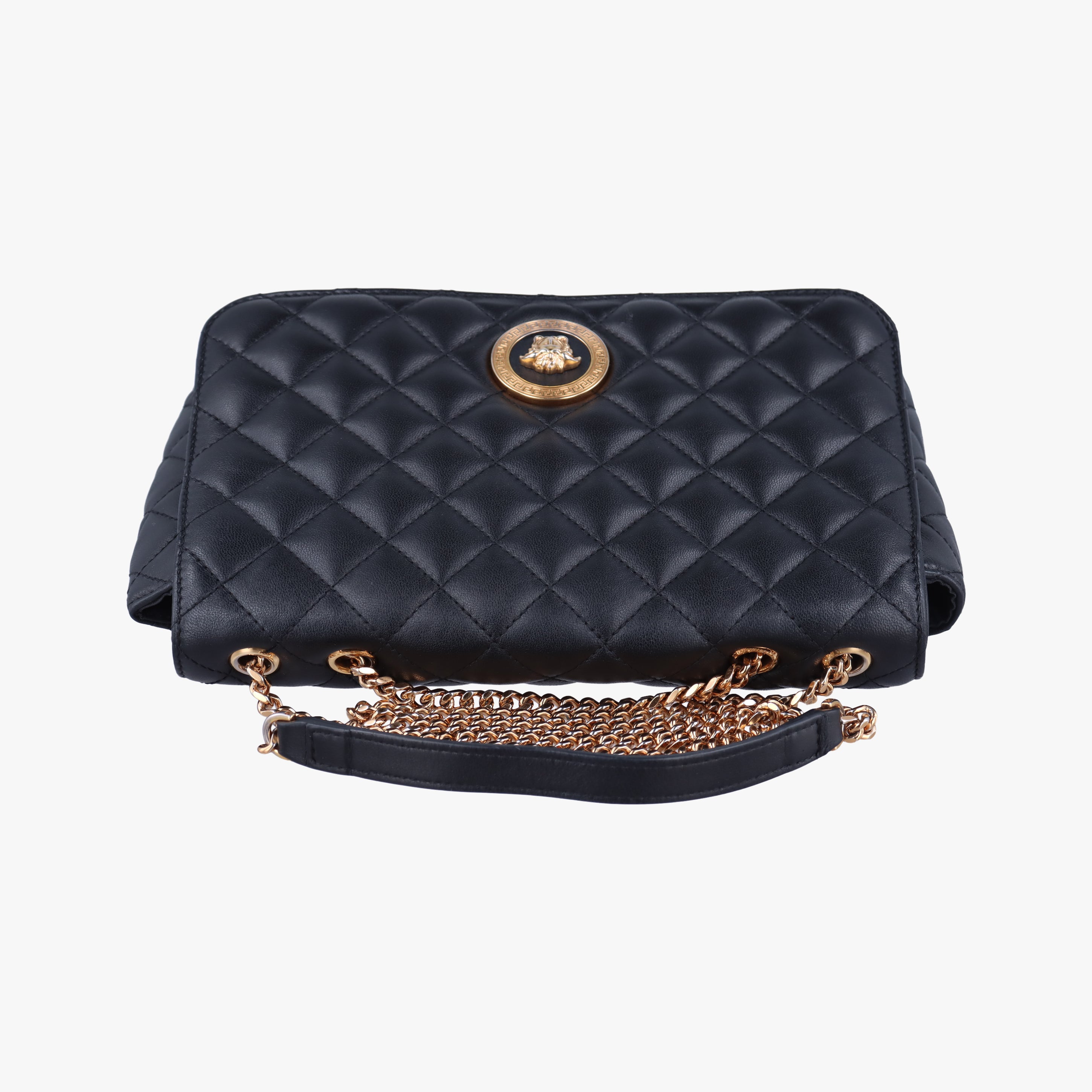 Pre-owned VERSACE Medusa Black Leather  shoulderbag | stylenewstar