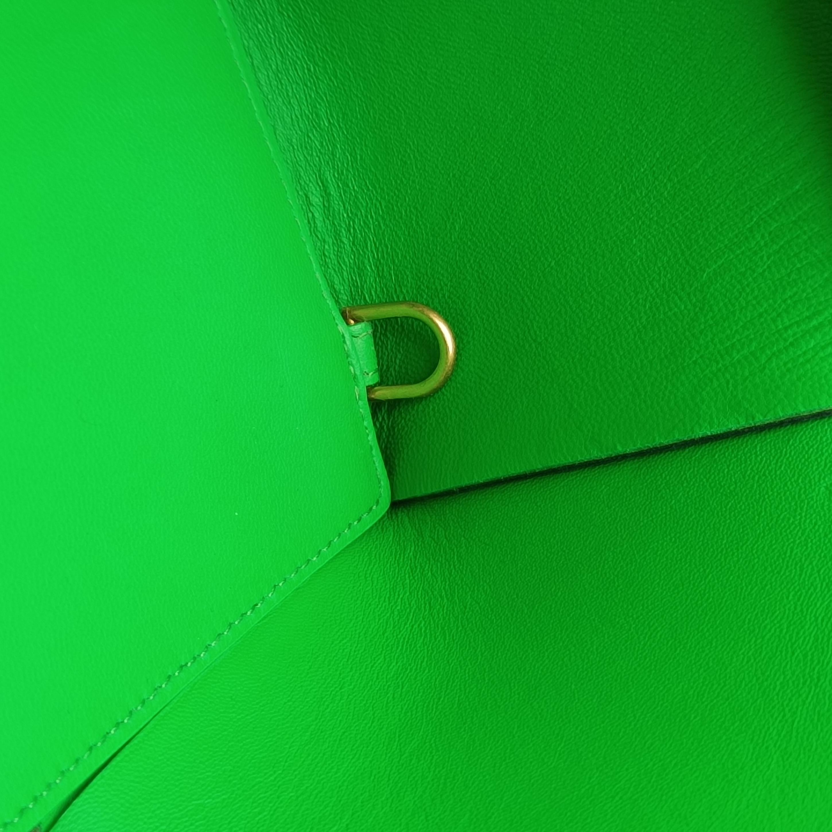 Pre-owned Bottega Veneta THE ARCO Tote Green lambskin  handbag | stylenewstar