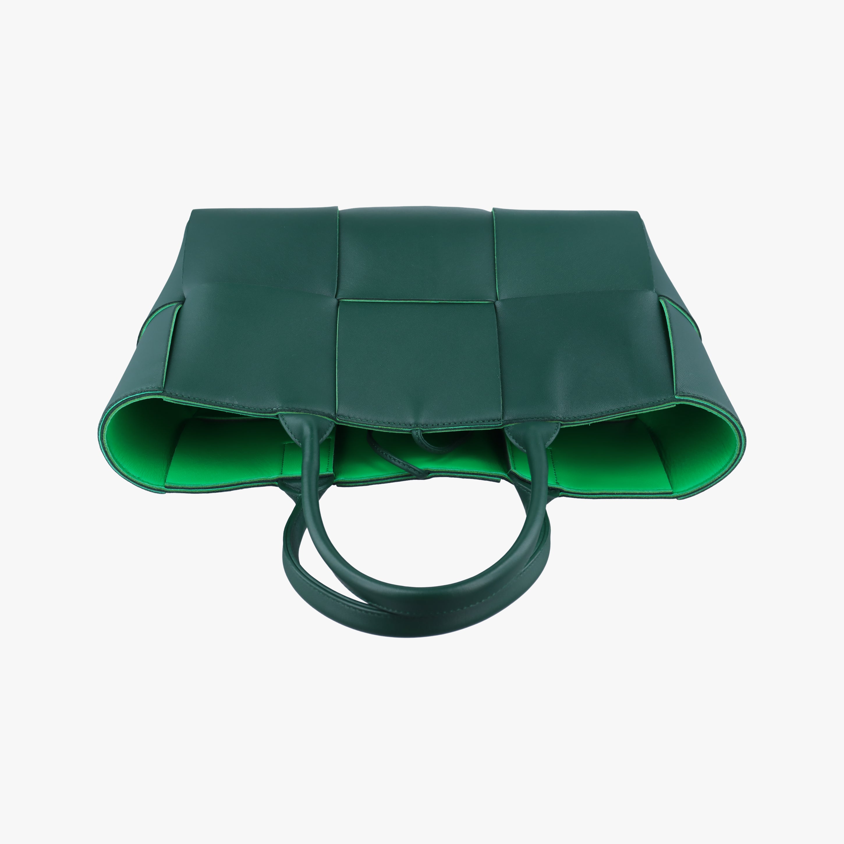 Pre-owned Bottega Veneta THE ARCO Tote Green lambskin  handbag | stylenewstar