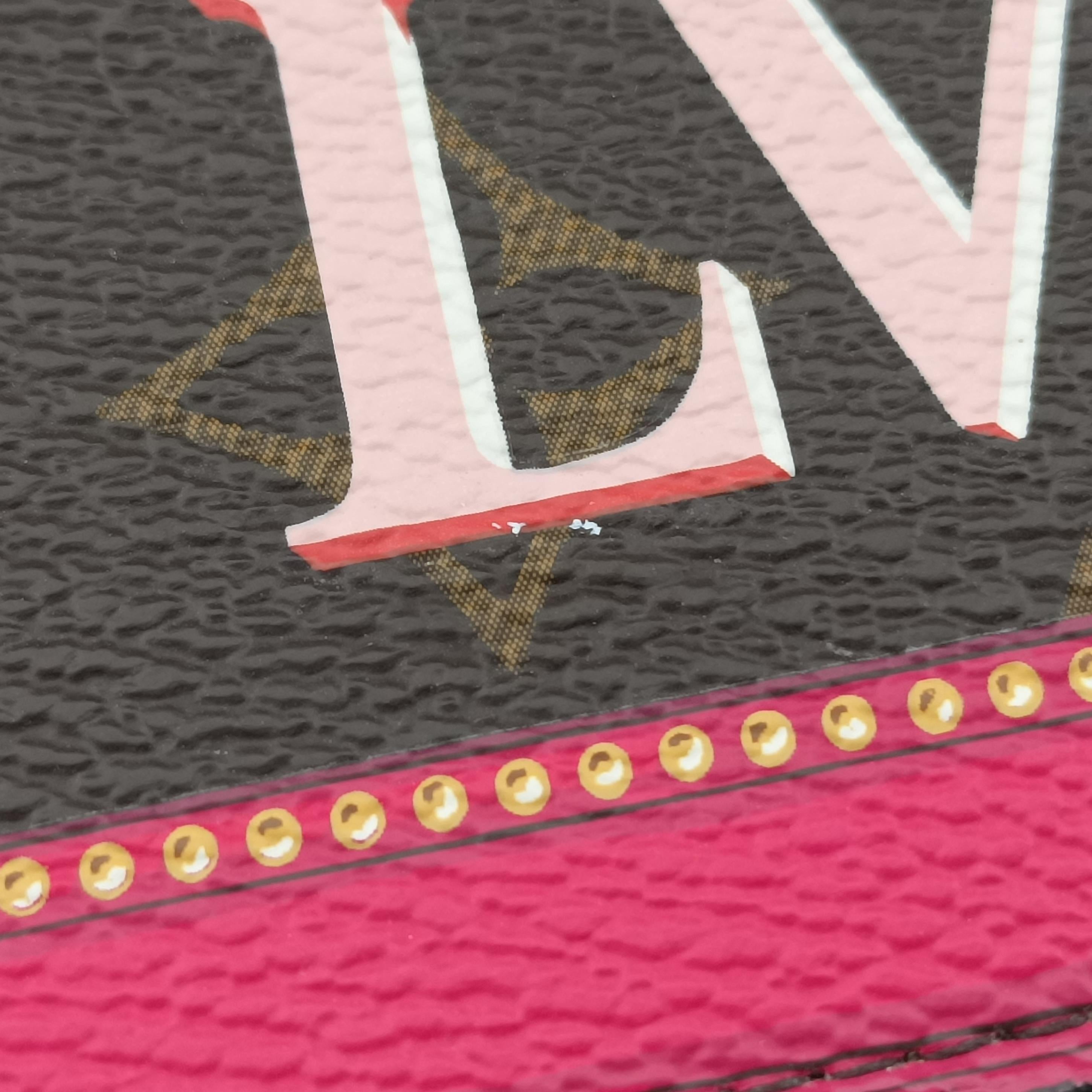 Pre-owned Louis Vuitton Pochette Weekend brown×Fuchsia Pink Monogram Canvas M62456 shoulderbag | stylenewstar