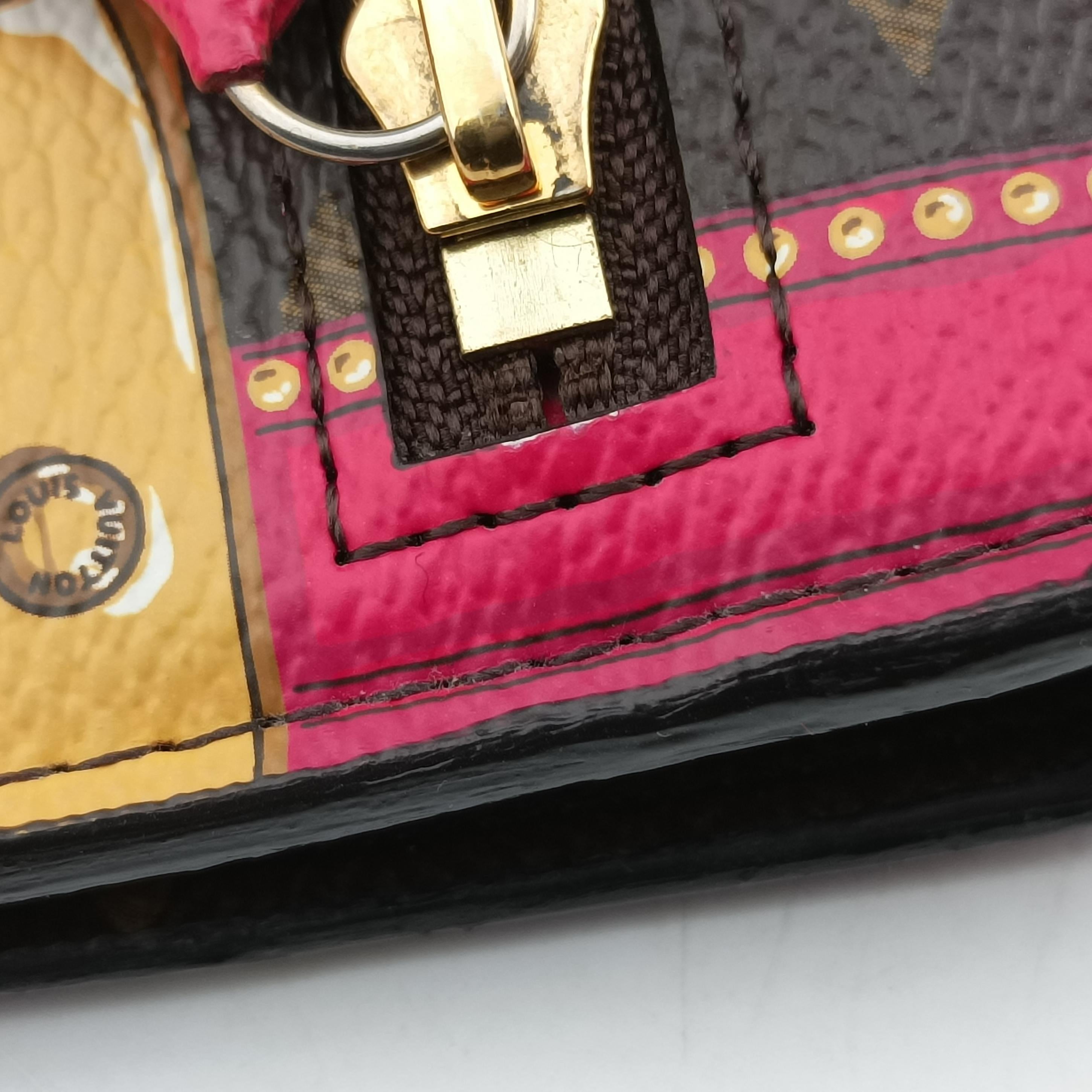 Pre-owned Louis Vuitton Pochette Weekend brown×Fuchsia Pink Monogram Canvas M62456 shoulderbag | stylenewstar