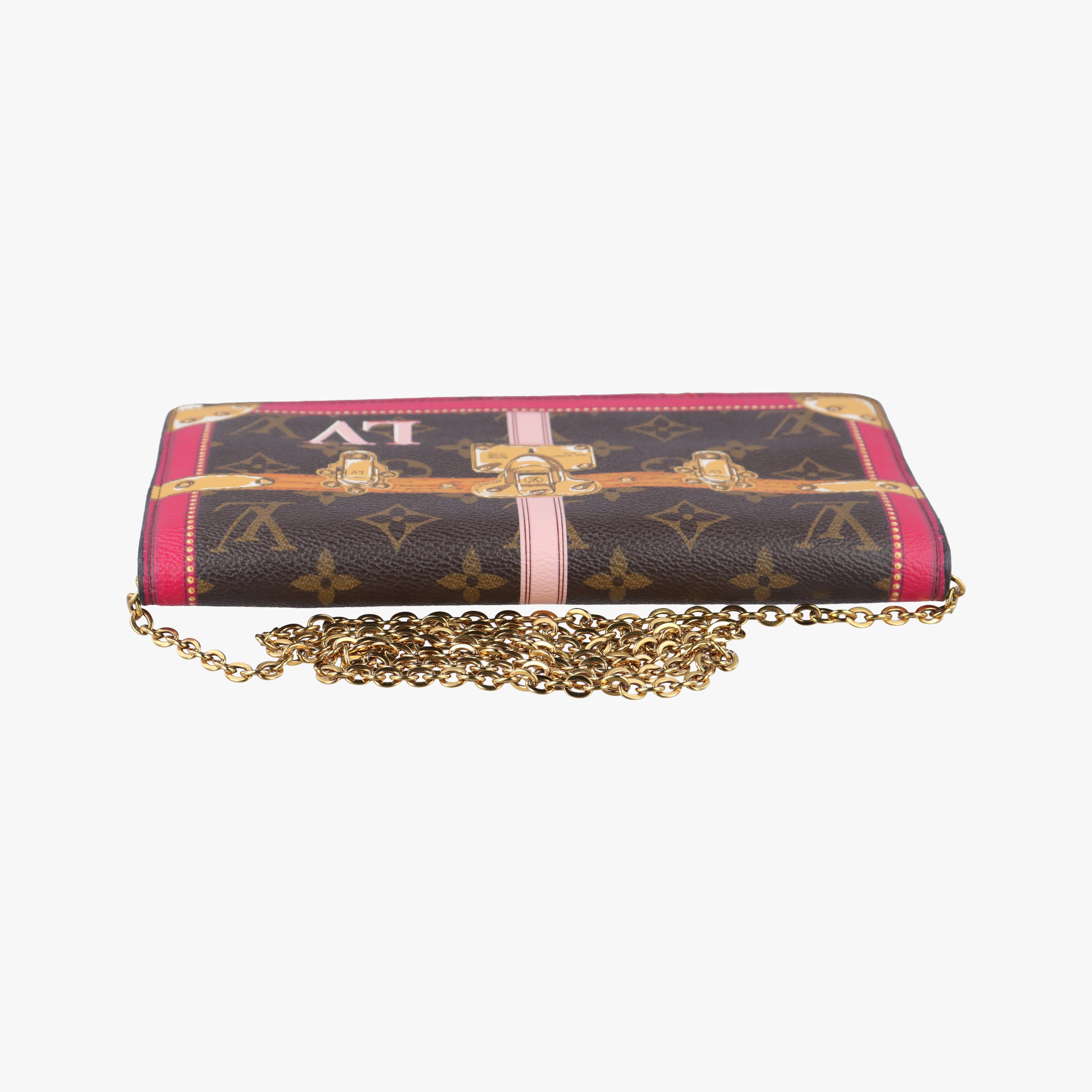 Pre-owned Louis Vuitton Pochette Weekend brown×Fuchsia Pink Monogram Canvas M62456 shoulderbag | stylenewstar