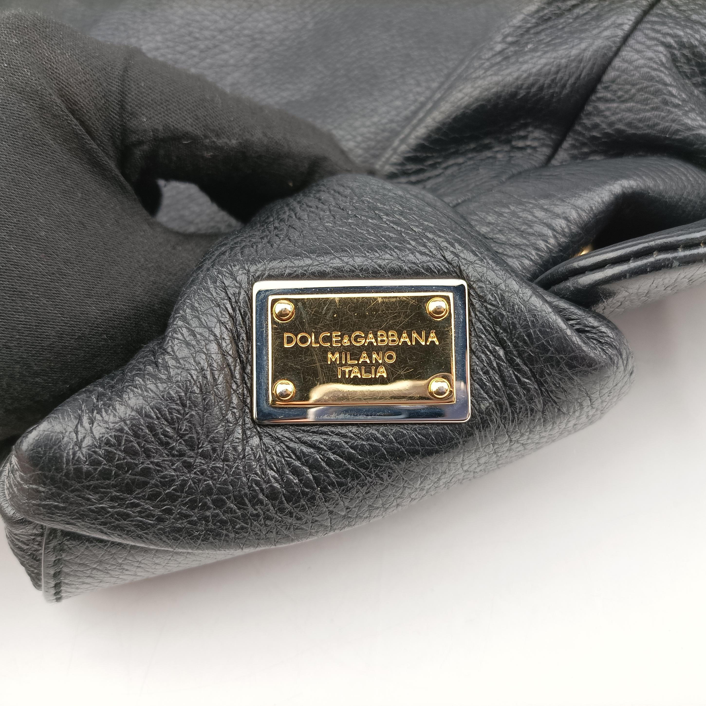 Vintage Dolce & Gabbana SICILY Black Leather  shoulderbag | stylenewstar