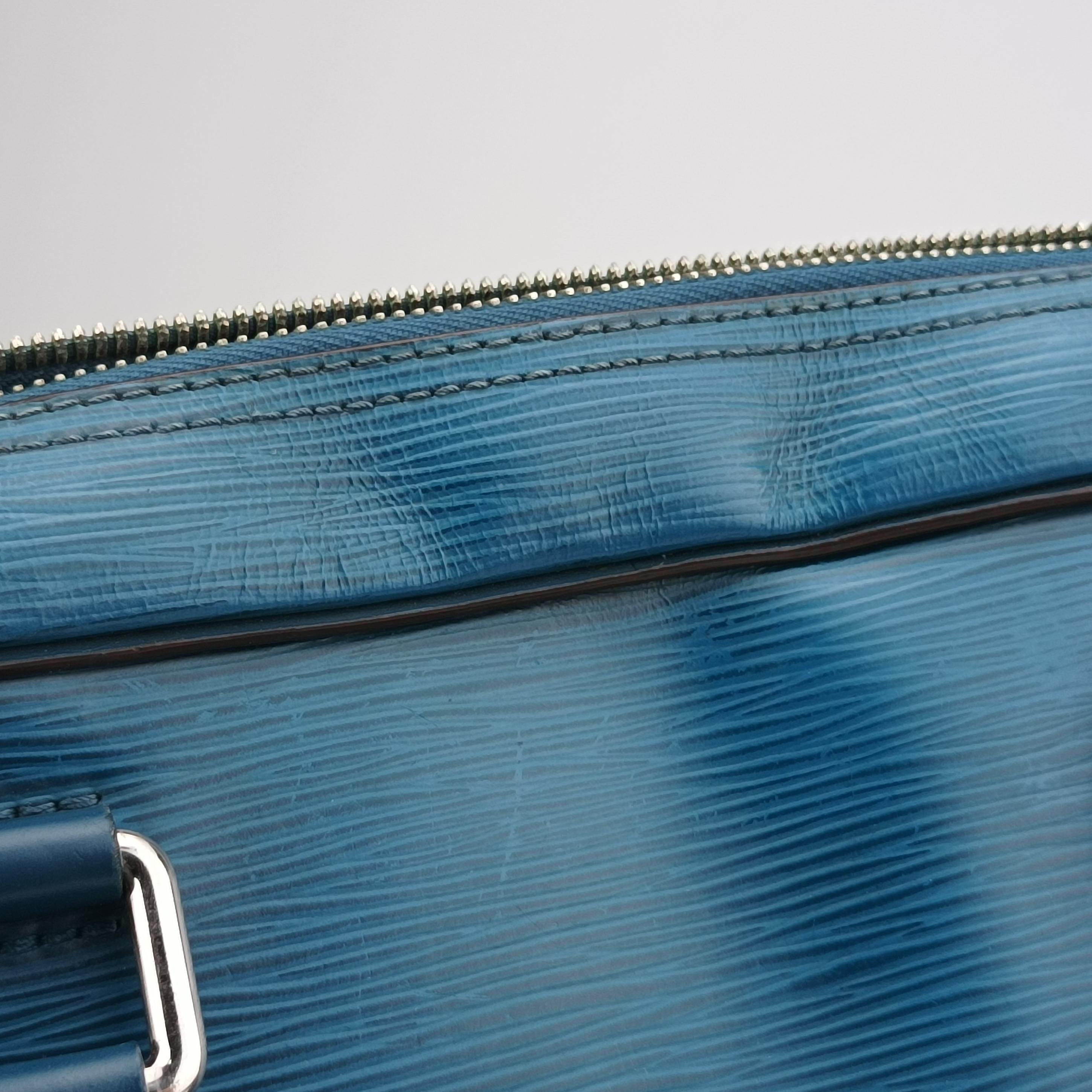 Pre-owned Louis Vuitton Porto Document Business PDB Blue Celeste Epi M54043 shoulderbag | stylenewstar