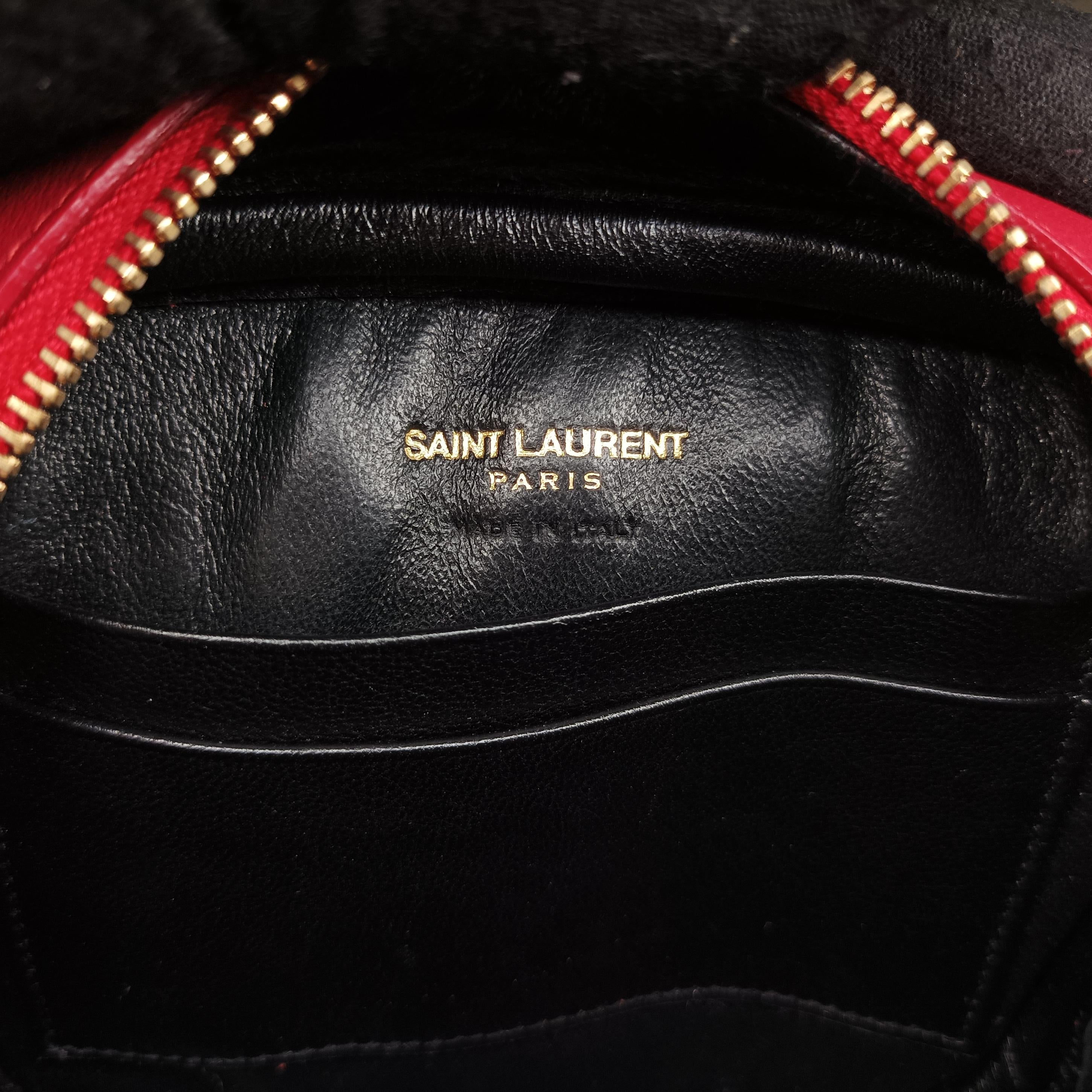 Pre-owned Yves Saint Laurent Monogram Blogger Red Leather 425317 shoulderbag | stylenewstar