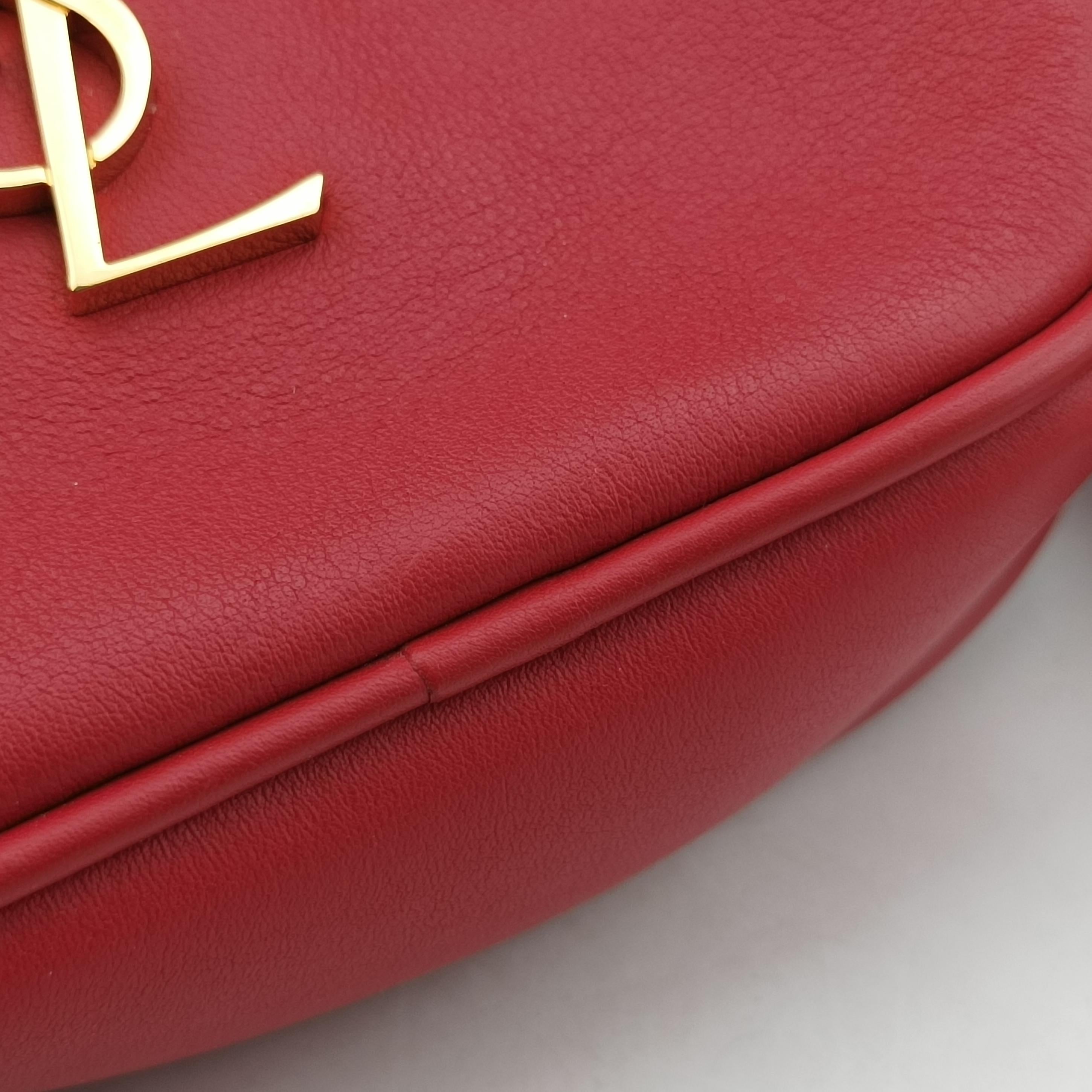 Pre-owned Yves Saint Laurent Monogram Blogger Red Leather 425317 shoulderbag | stylenewstar