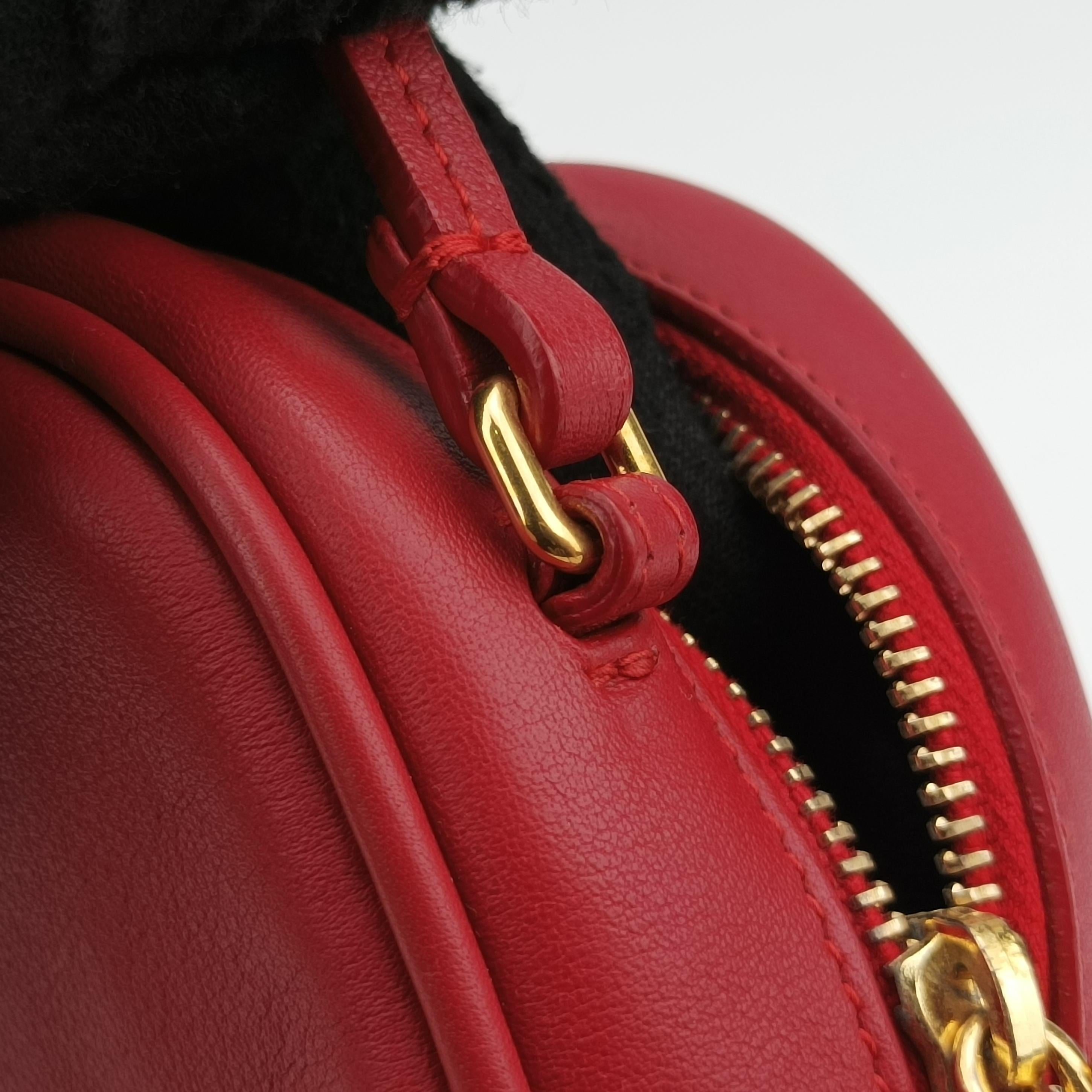Pre-owned Yves Saint Laurent Monogram Blogger Red Leather 425317 shoulderbag | stylenewstar