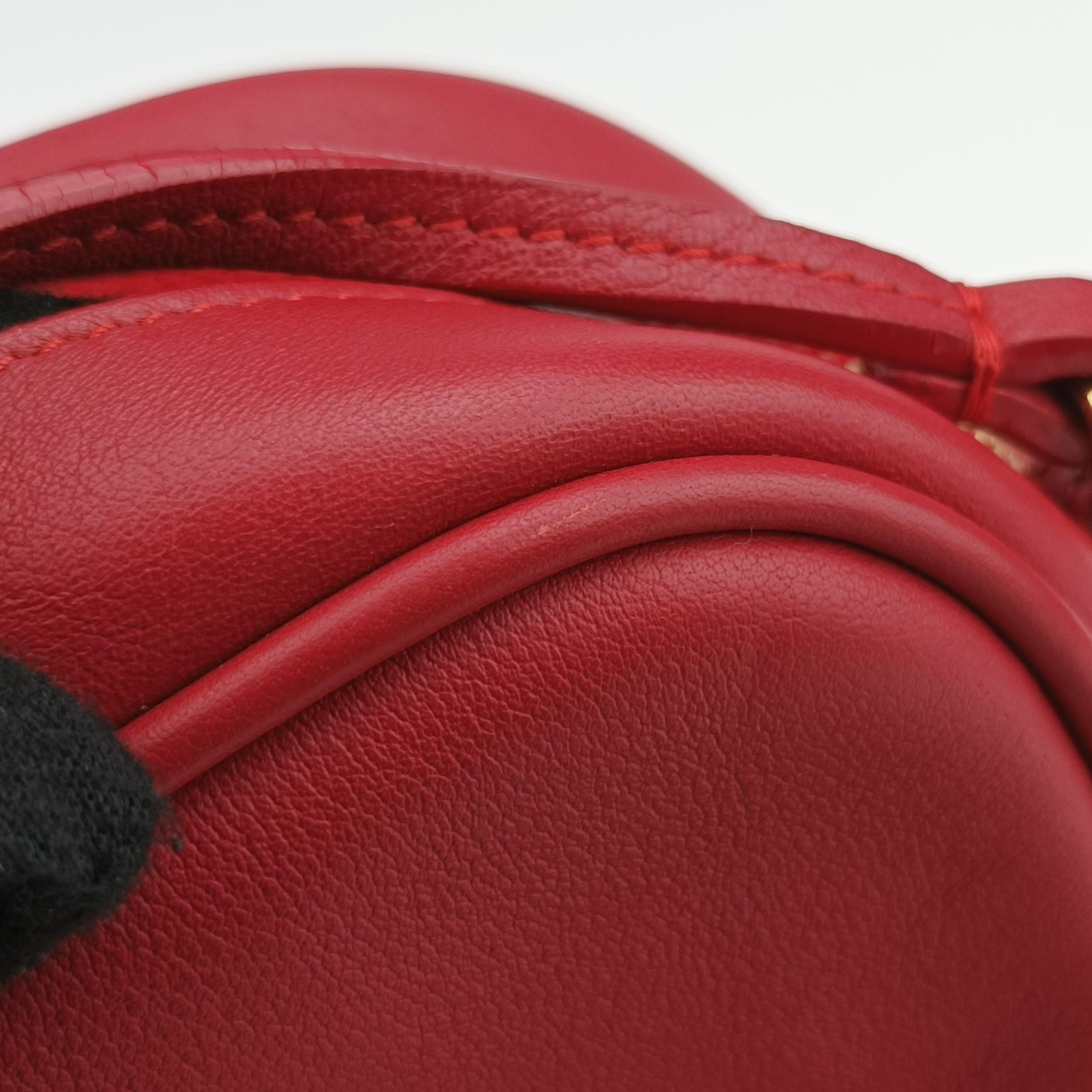 Pre-owned Yves Saint Laurent Monogram Blogger Red Leather 425317 shoulderbag | stylenewstar