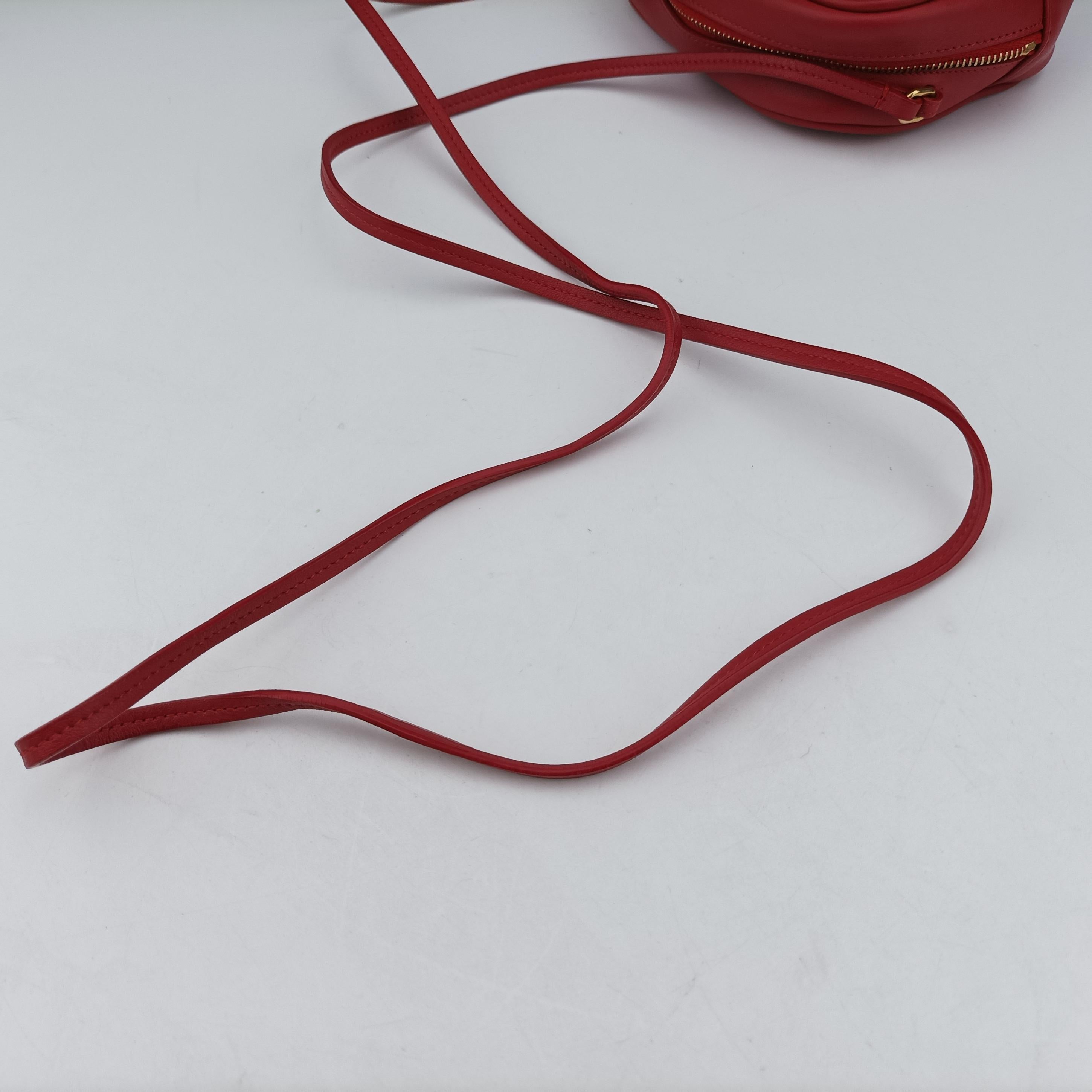 Pre-owned Yves Saint Laurent Monogram Blogger Red Leather 425317 shoulderbag | stylenewstar