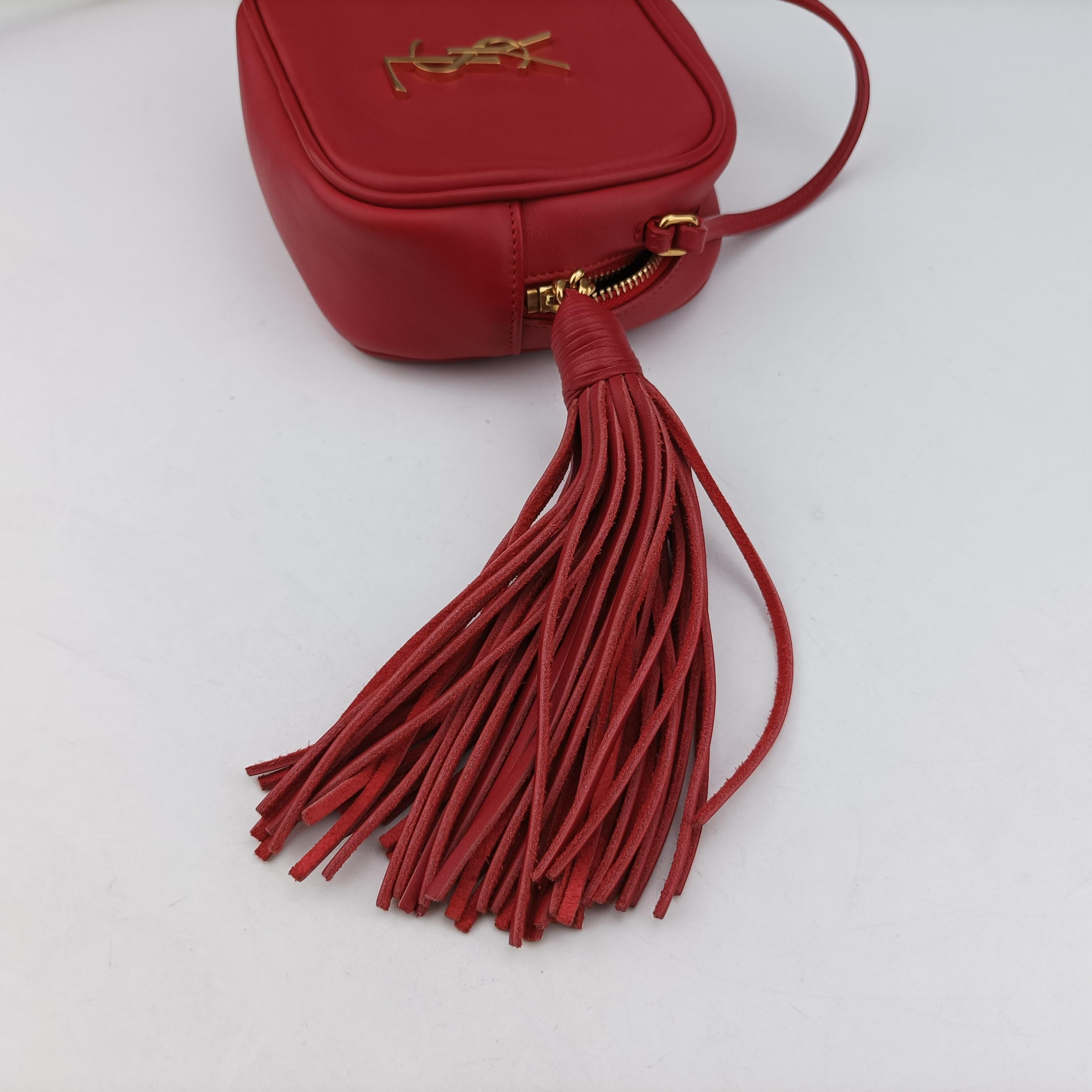 Pre-owned Yves Saint Laurent Monogram Blogger Red Leather 425317 shoulderbag | stylenewstar
