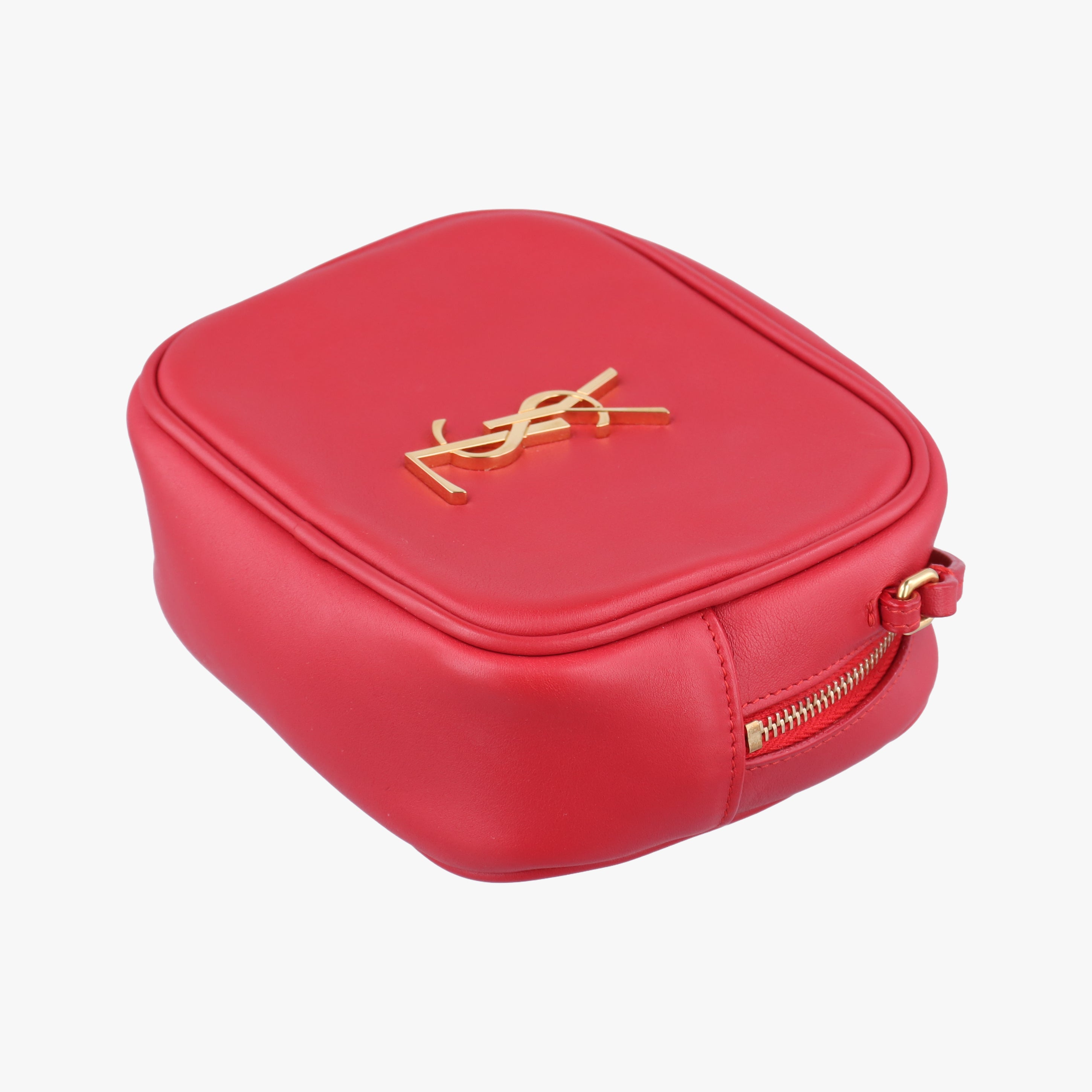 Pre-owned Yves Saint Laurent Monogram Blogger Red Leather 425317 shoulderbag | stylenewstar