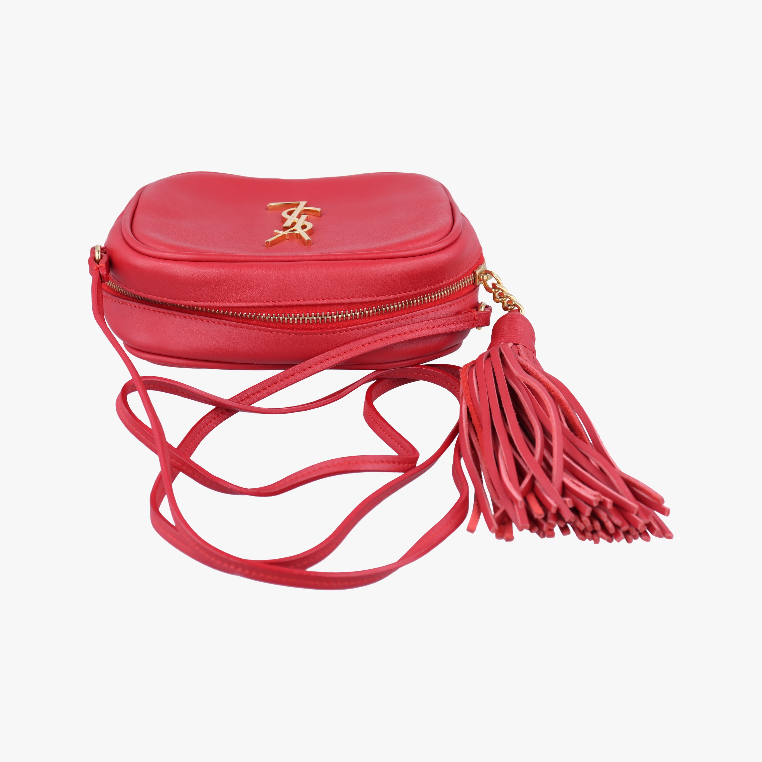 Pre-owned Yves Saint Laurent Monogram Blogger Red Leather 425317 shoulderbag | stylenewstar