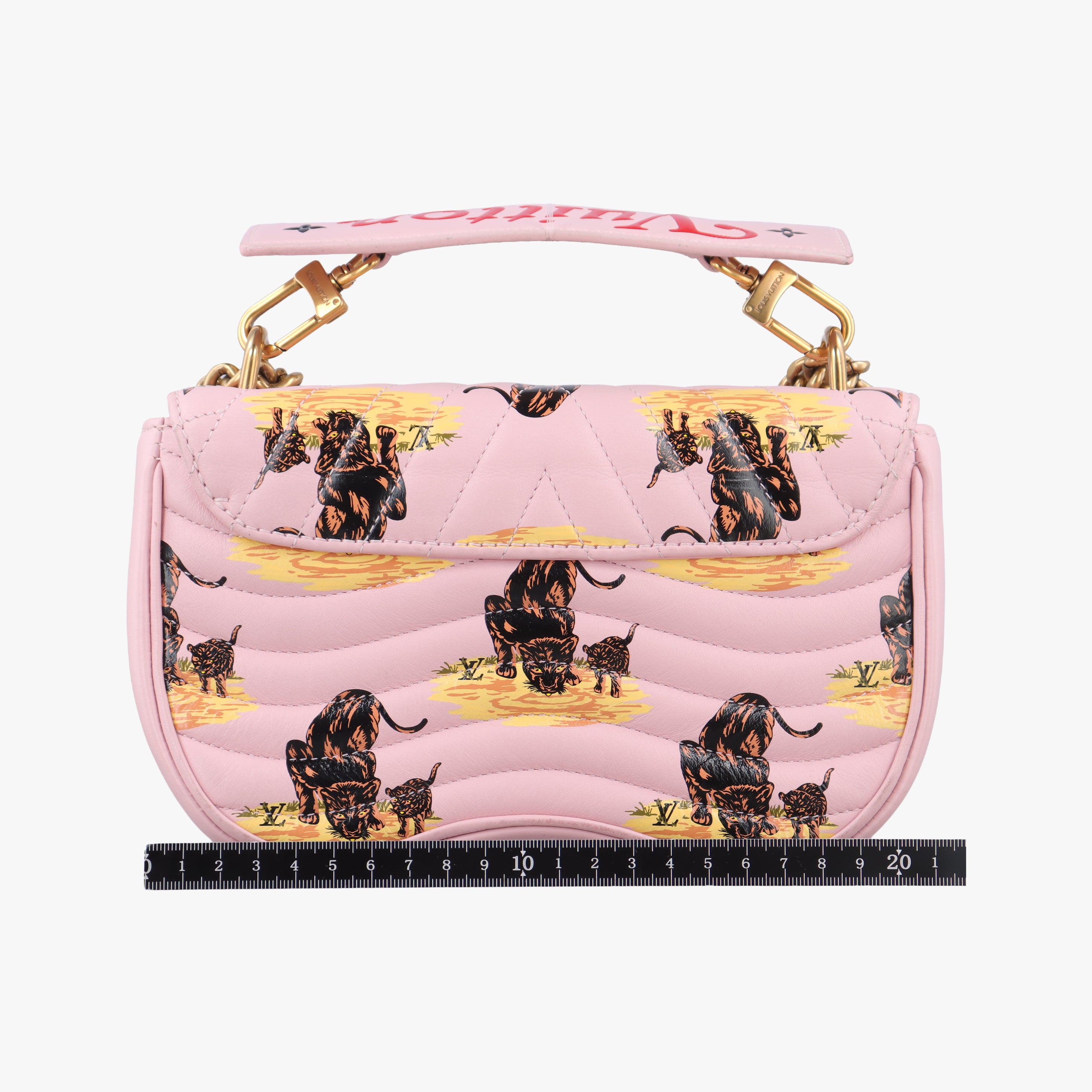 Secondhand Louis Vuitton eopard Print New Wave Chain PM pink×multicolor Leather  shoulderbag | stylenewstar