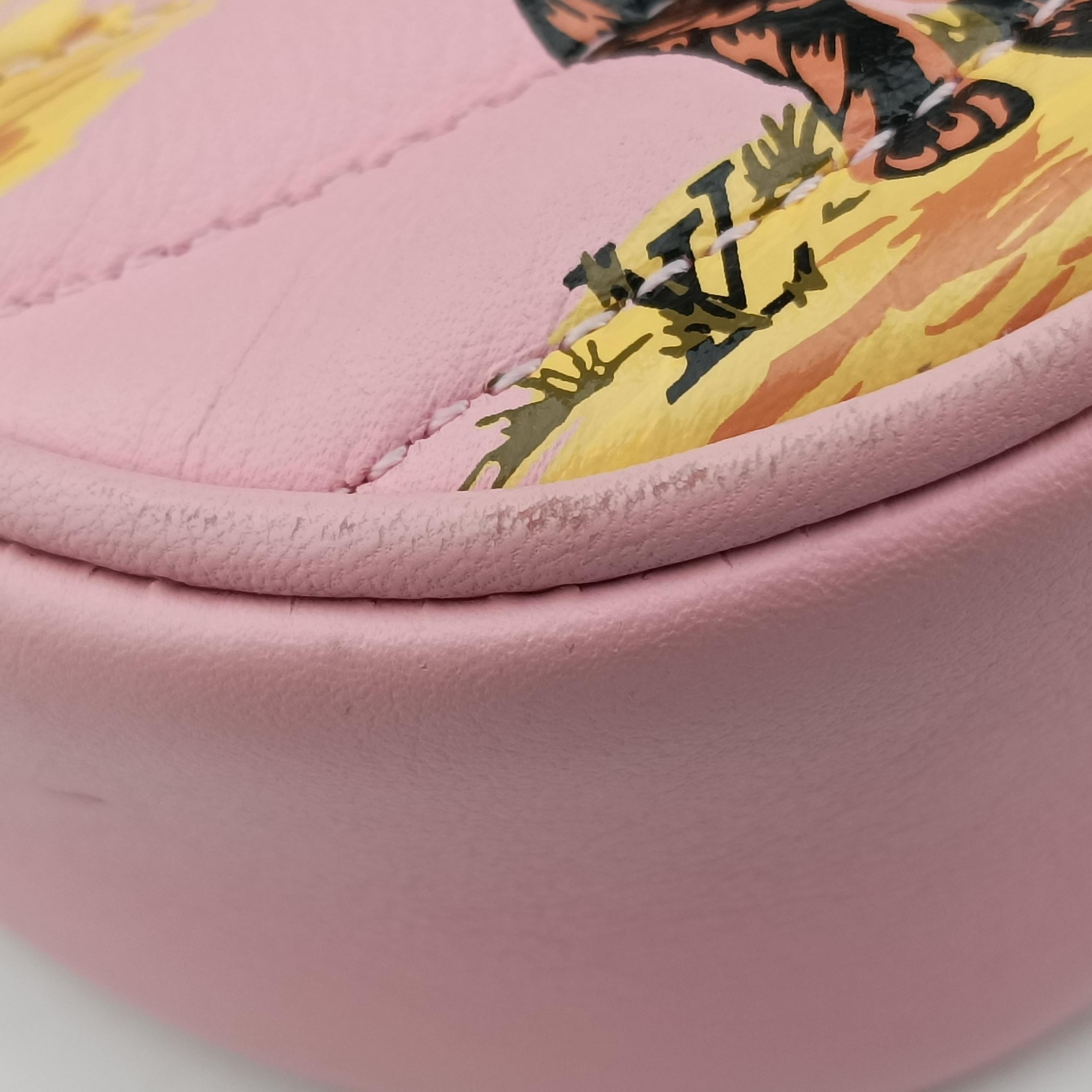 Secondhand Louis Vuitton eopard Print New Wave Chain PM pink×multicolor Leather  shoulderbag | stylenewstar