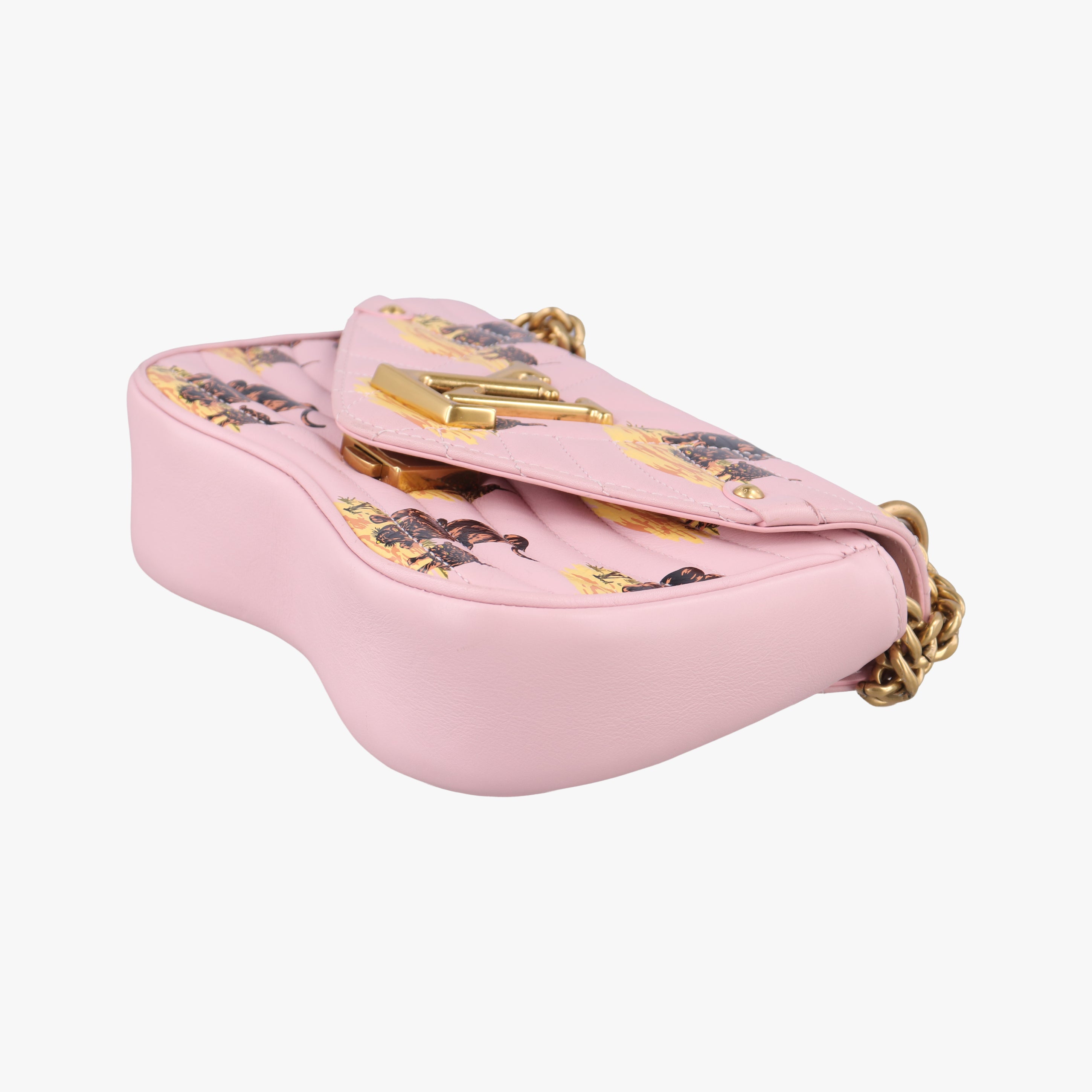 Secondhand Louis Vuitton eopard Print New Wave Chain PM pink×multicolor Leather  shoulderbag | stylenewstar