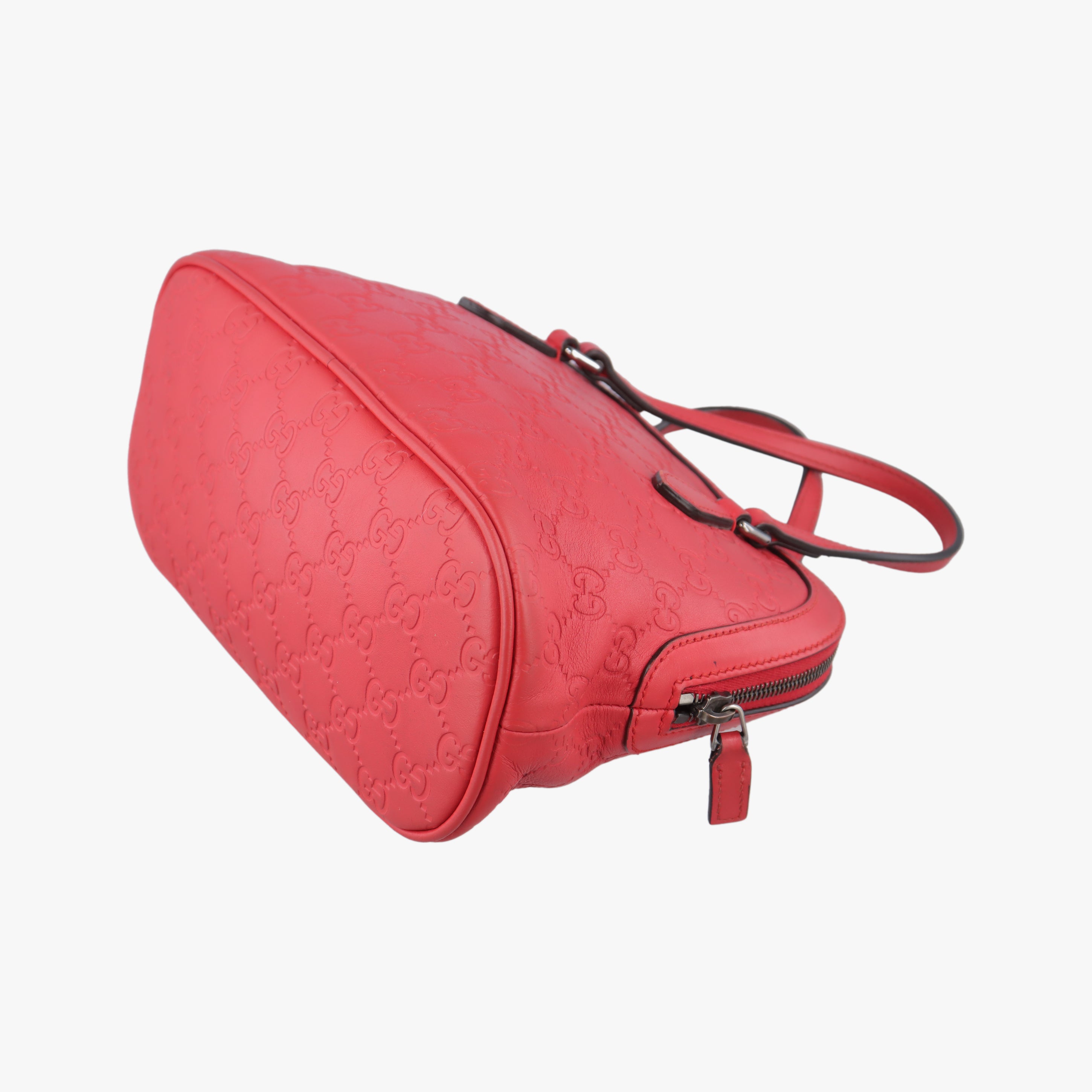 Pre-owned Gucci Microguccissima dome Red Leather 341504 shoulderbag | stylenewstar