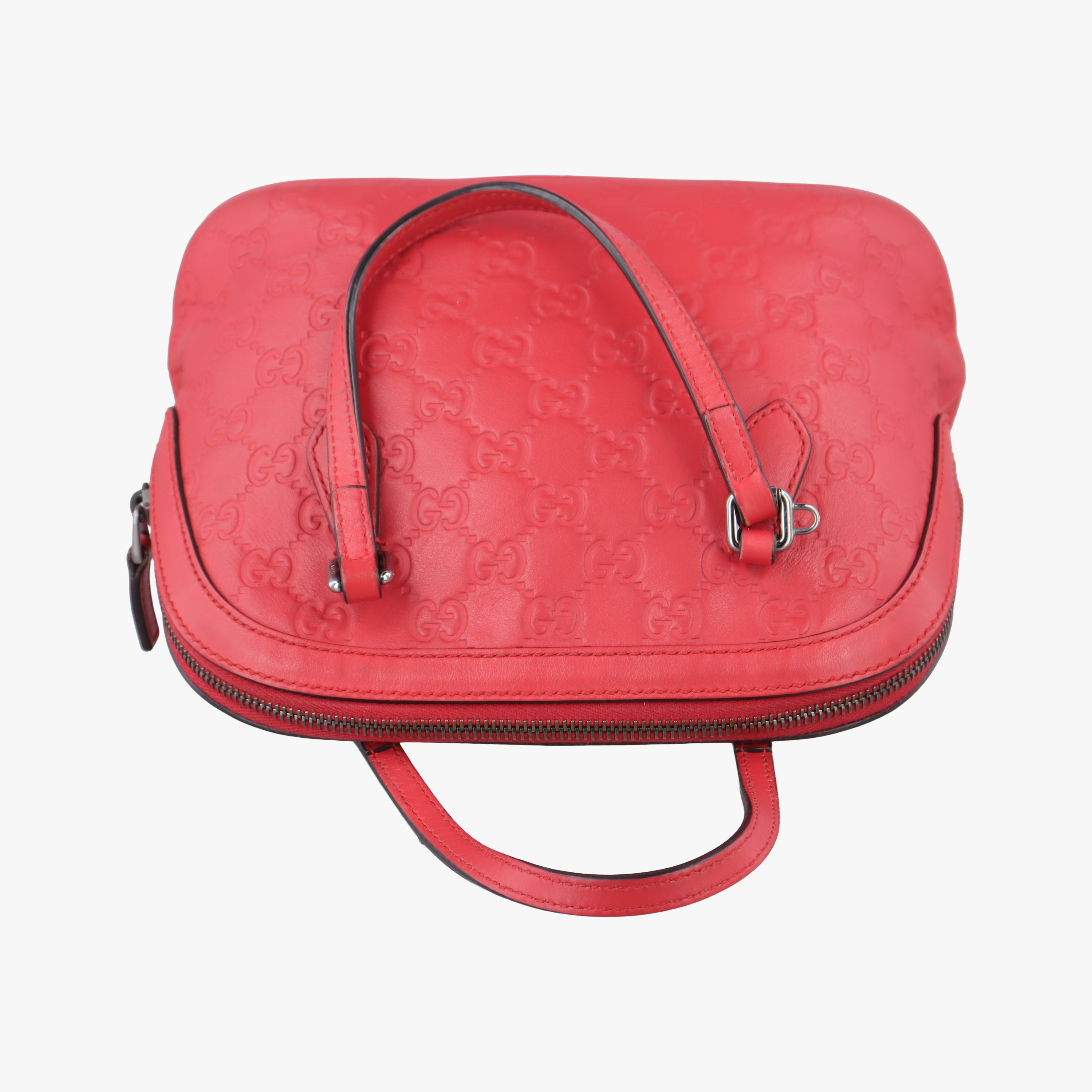 Pre-owned Gucci Microguccissima dome Red Leather 341504 shoulderbag | stylenewstar
