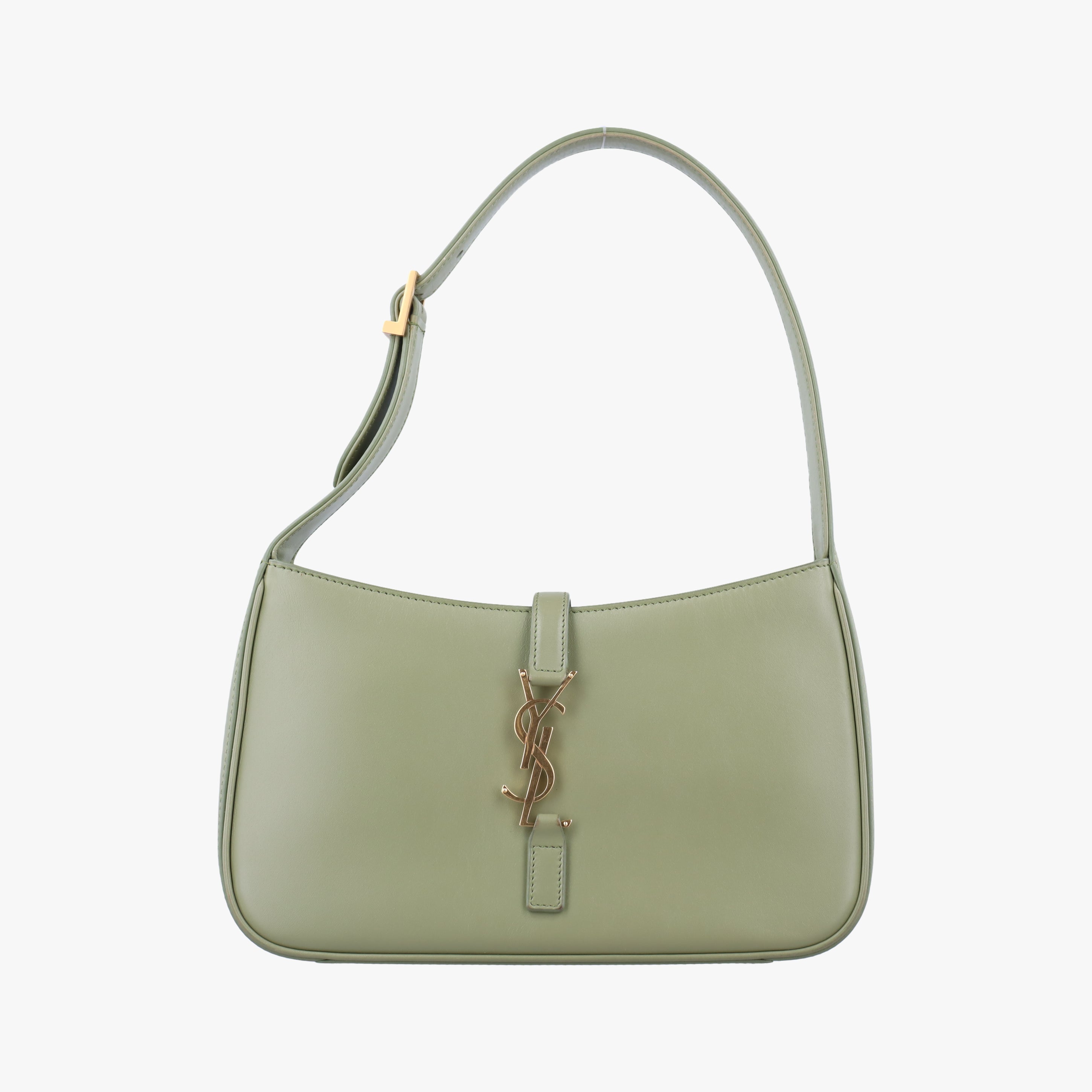 Secondhand Yves Saint Laurent LE 5 a 7Mini Hobo Green Leather 657228 shoulderbag | stylenewstar