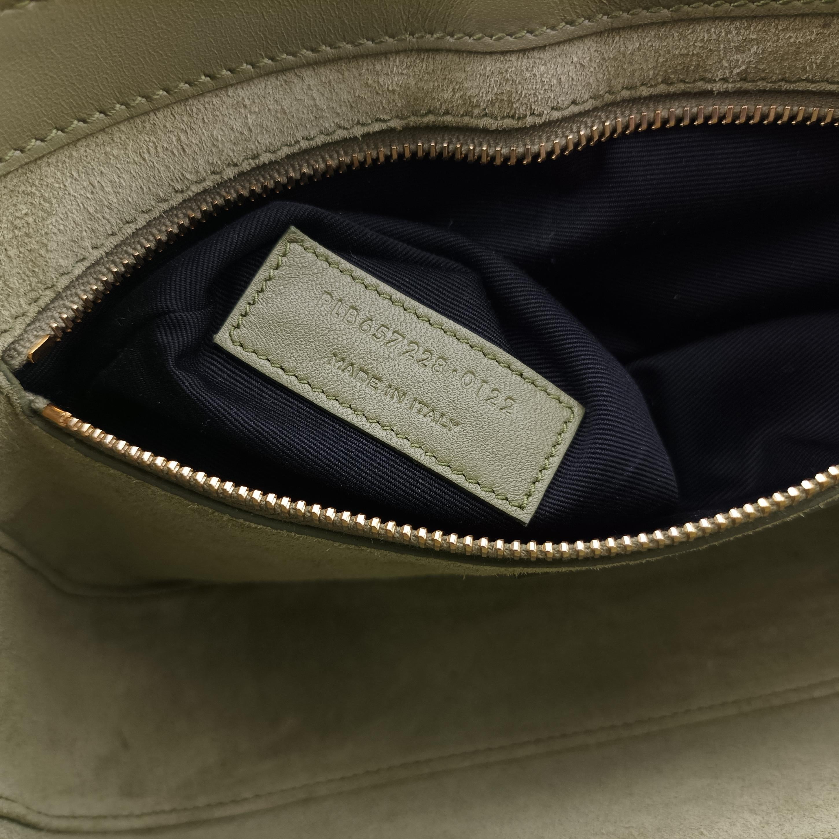 Secondhand Yves Saint Laurent LE 5 a 7Mini Hobo Green Leather 657228 shoulderbag | stylenewstar
