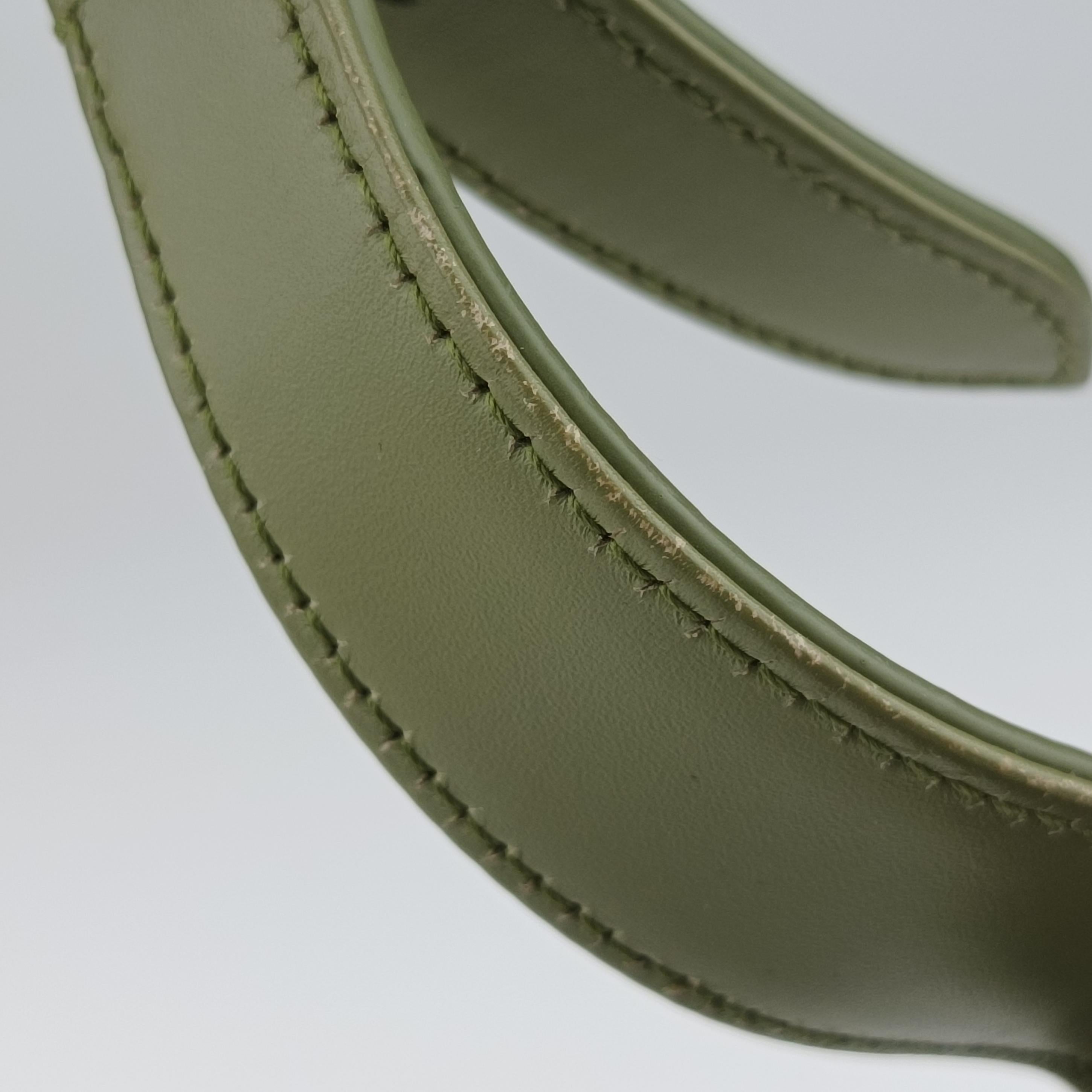 Secondhand Yves Saint Laurent LE 5 a 7Mini Hobo Green Leather 657228 shoulderbag | stylenewstar