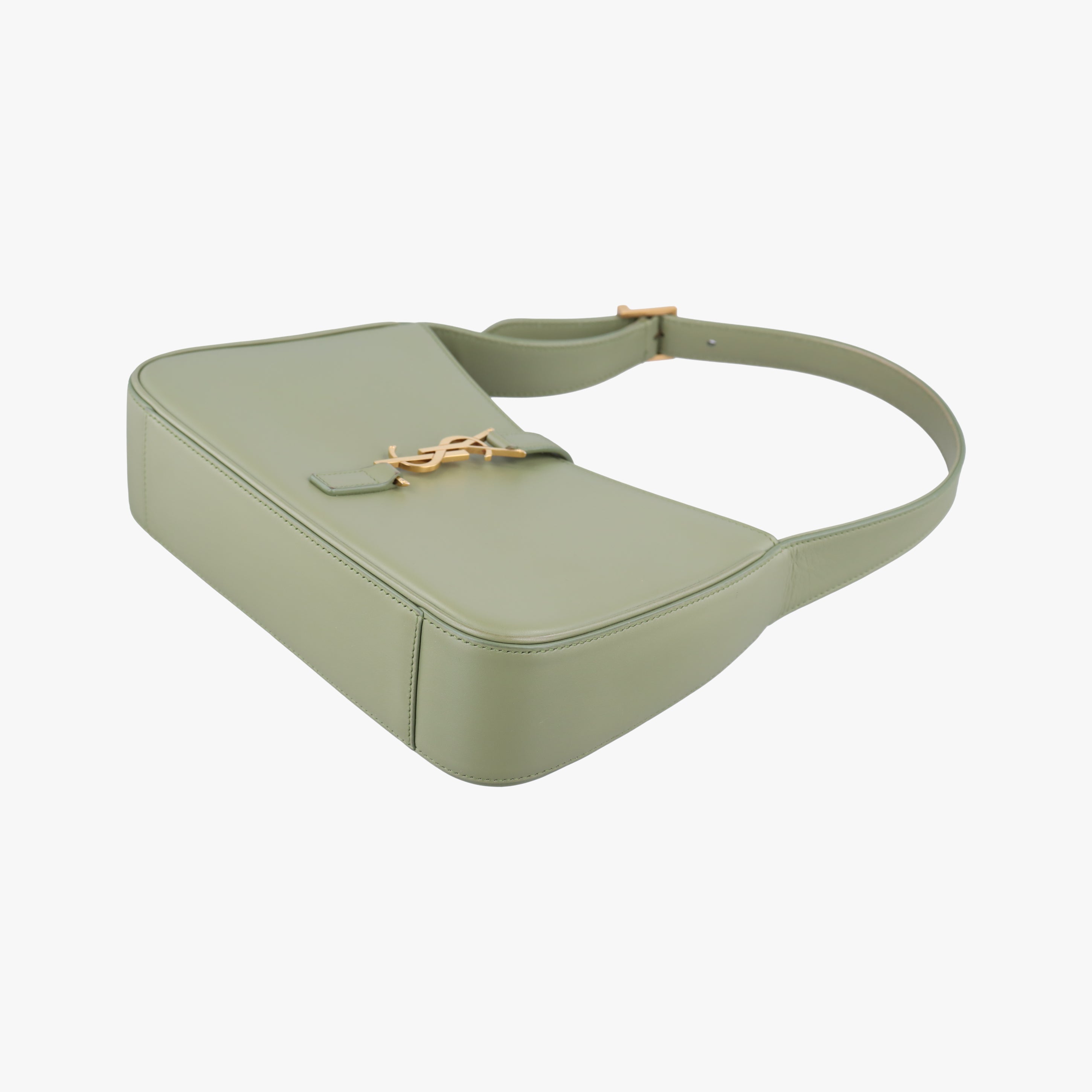 Secondhand Yves Saint Laurent LE 5 a 7Mini Hobo Green Leather 657228 shoulderbag | stylenewstar